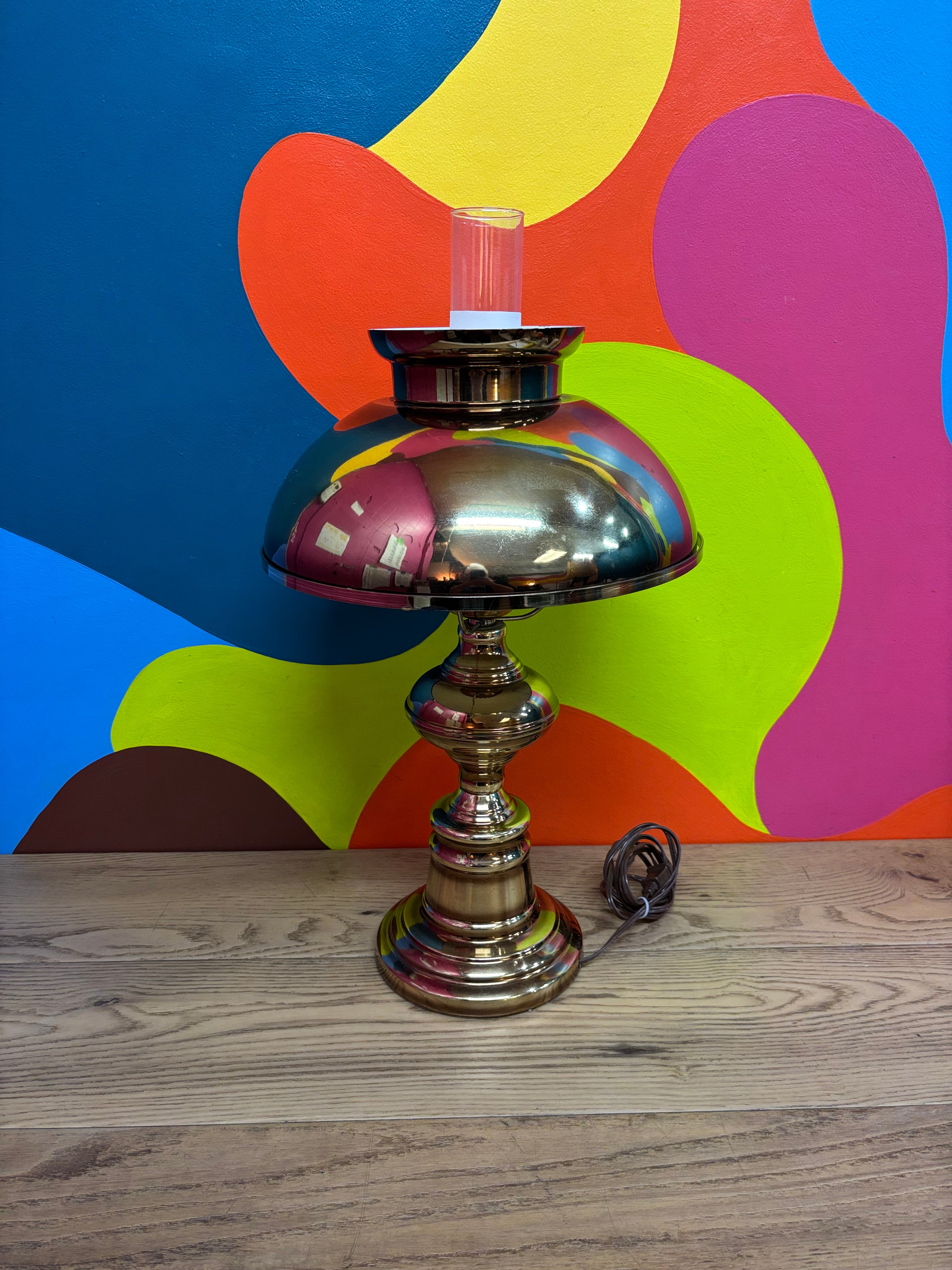 Metal Hurricane Style Lamp