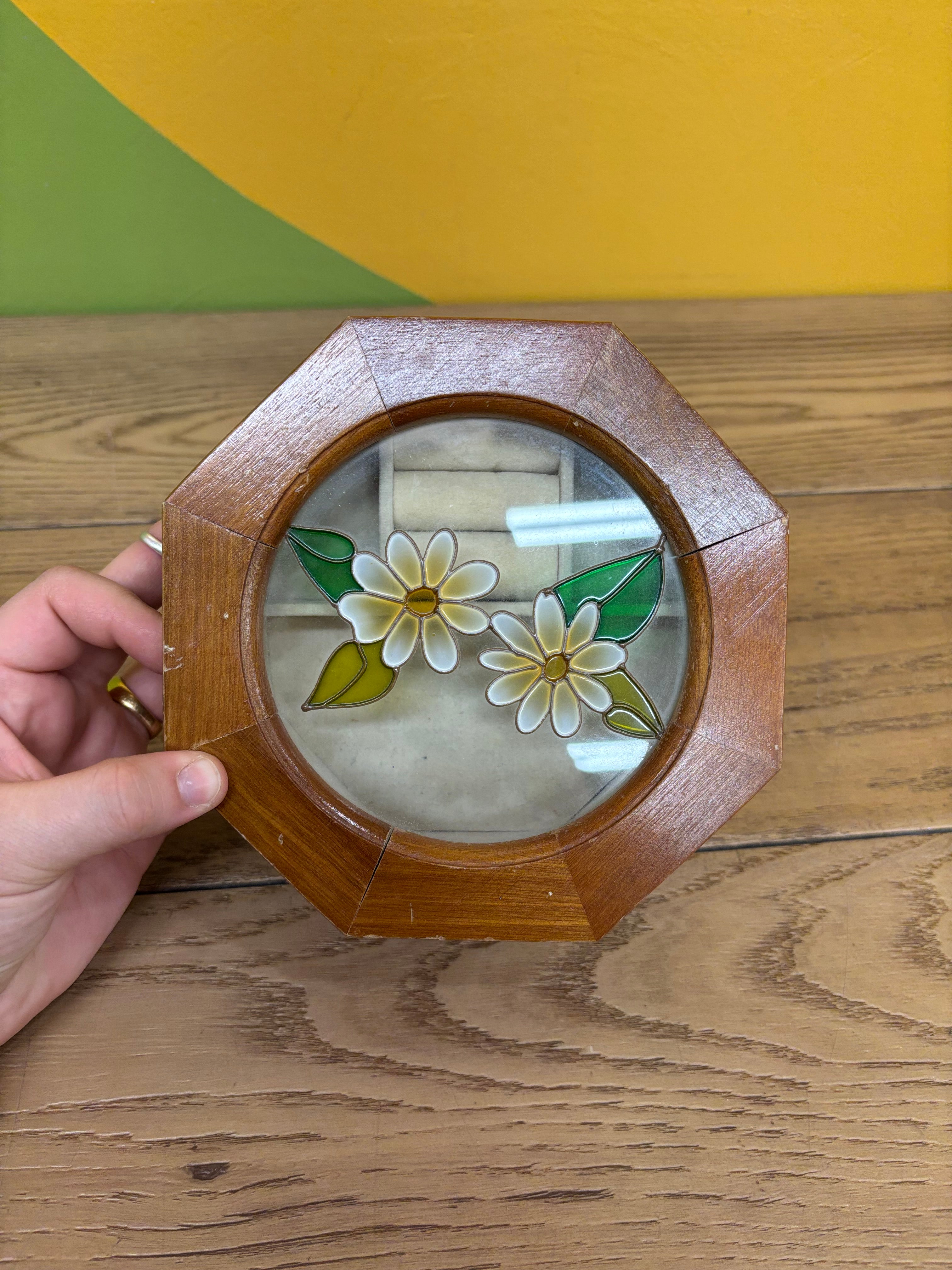Stained Glass Wood Jewelry Box