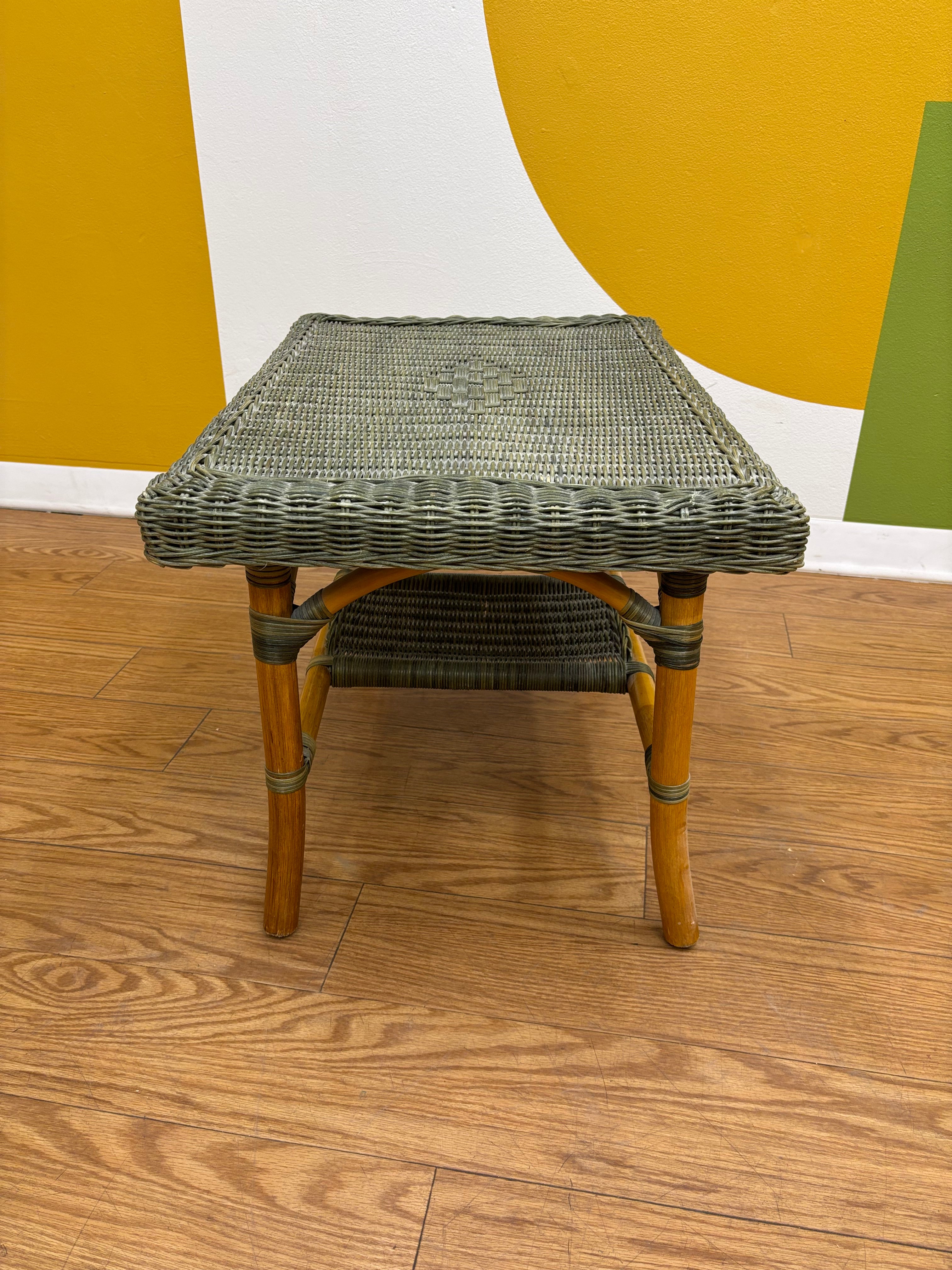 Green Wicker Coffee Table