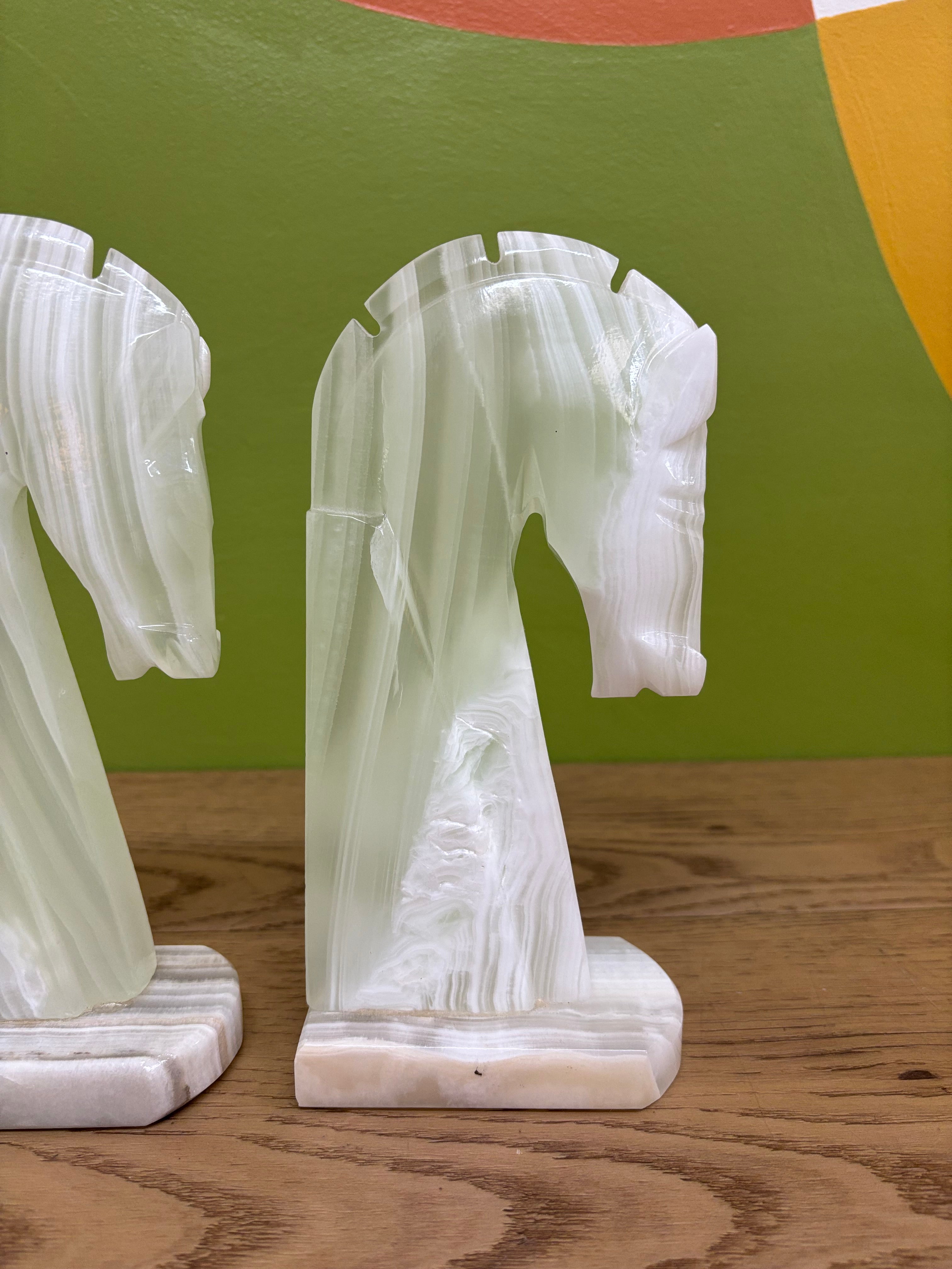 Onyx Horse Head Bookends