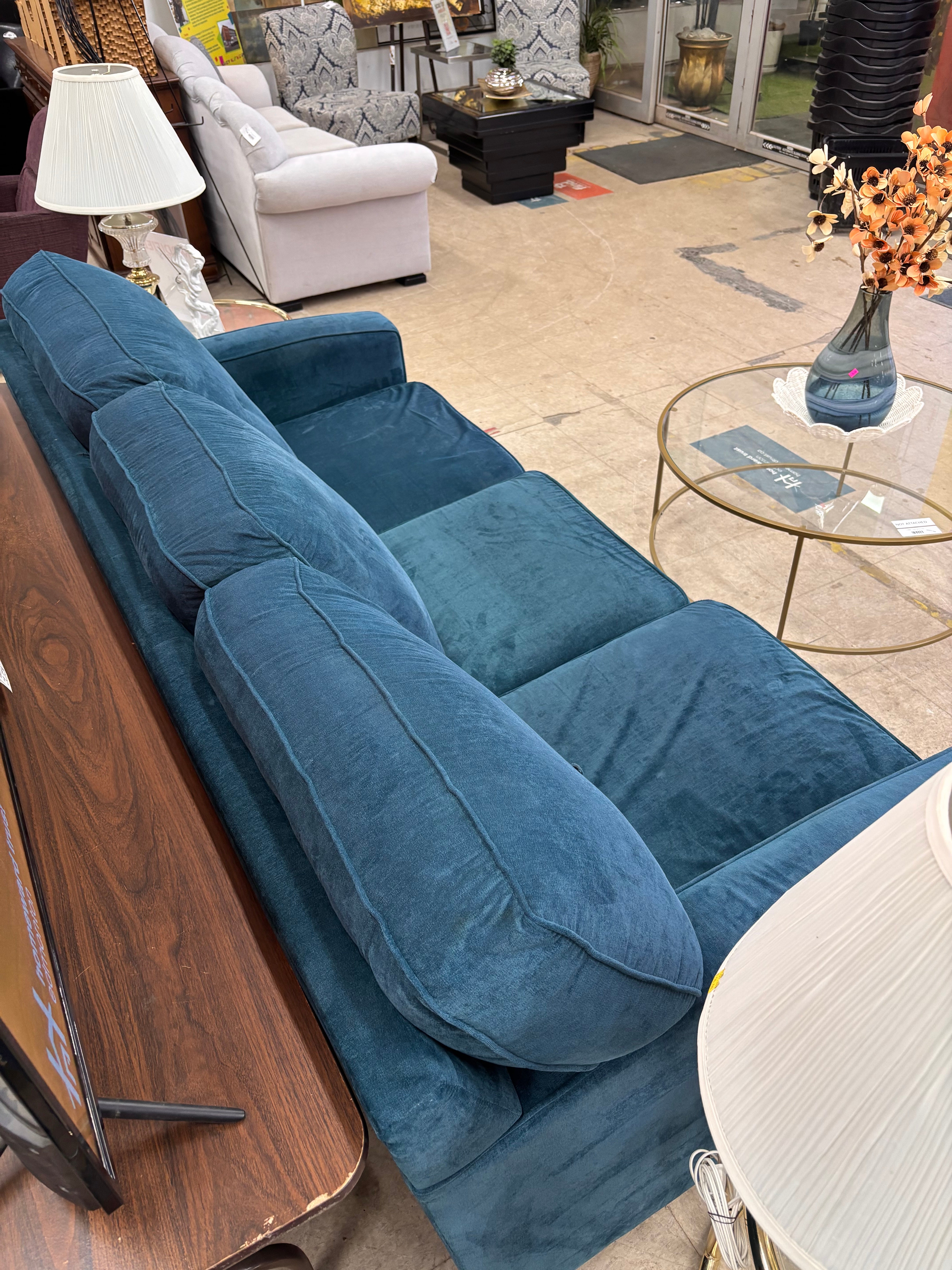 Blue Velvet Sofa