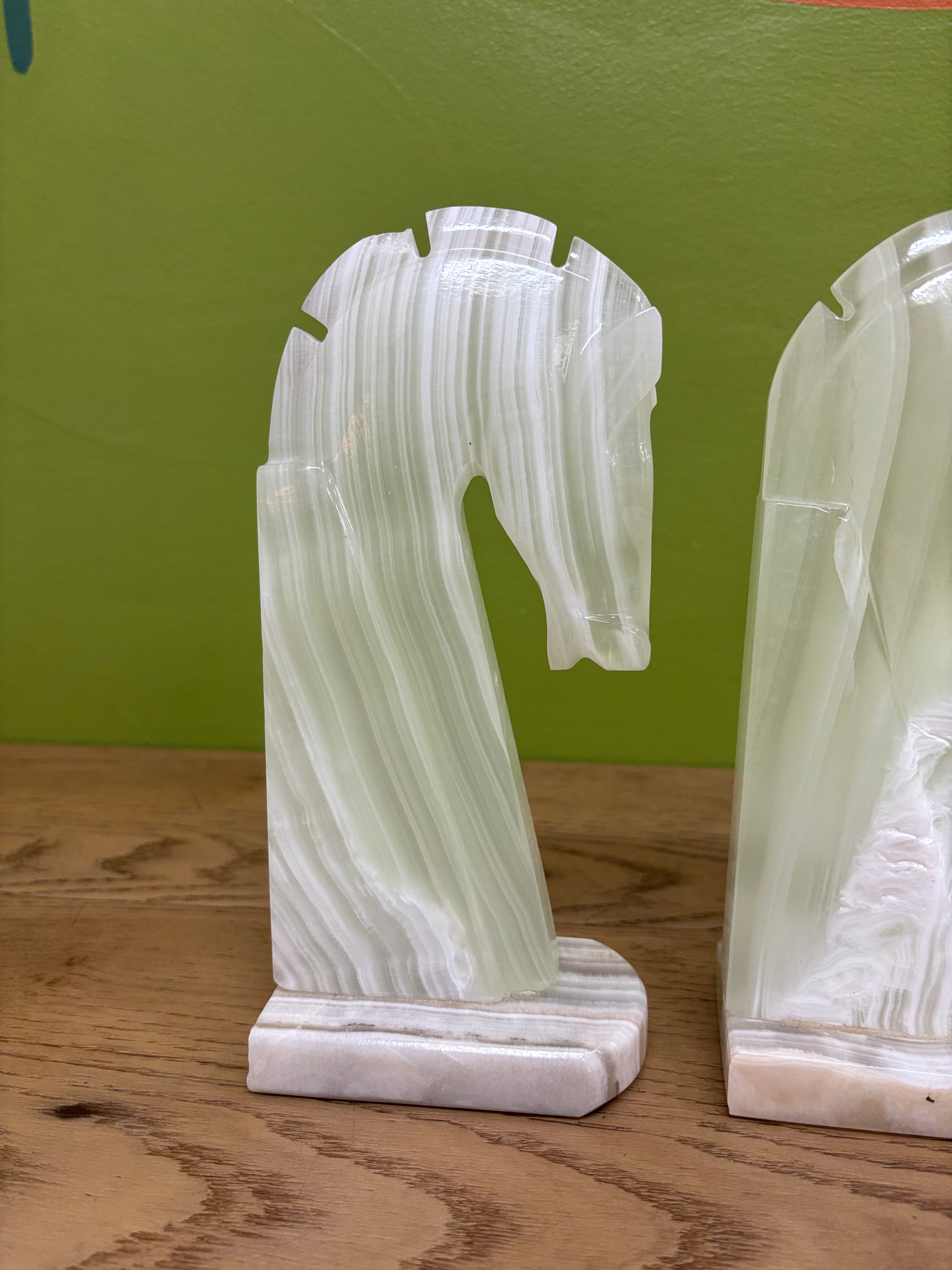 Onyx Horse Head Bookends