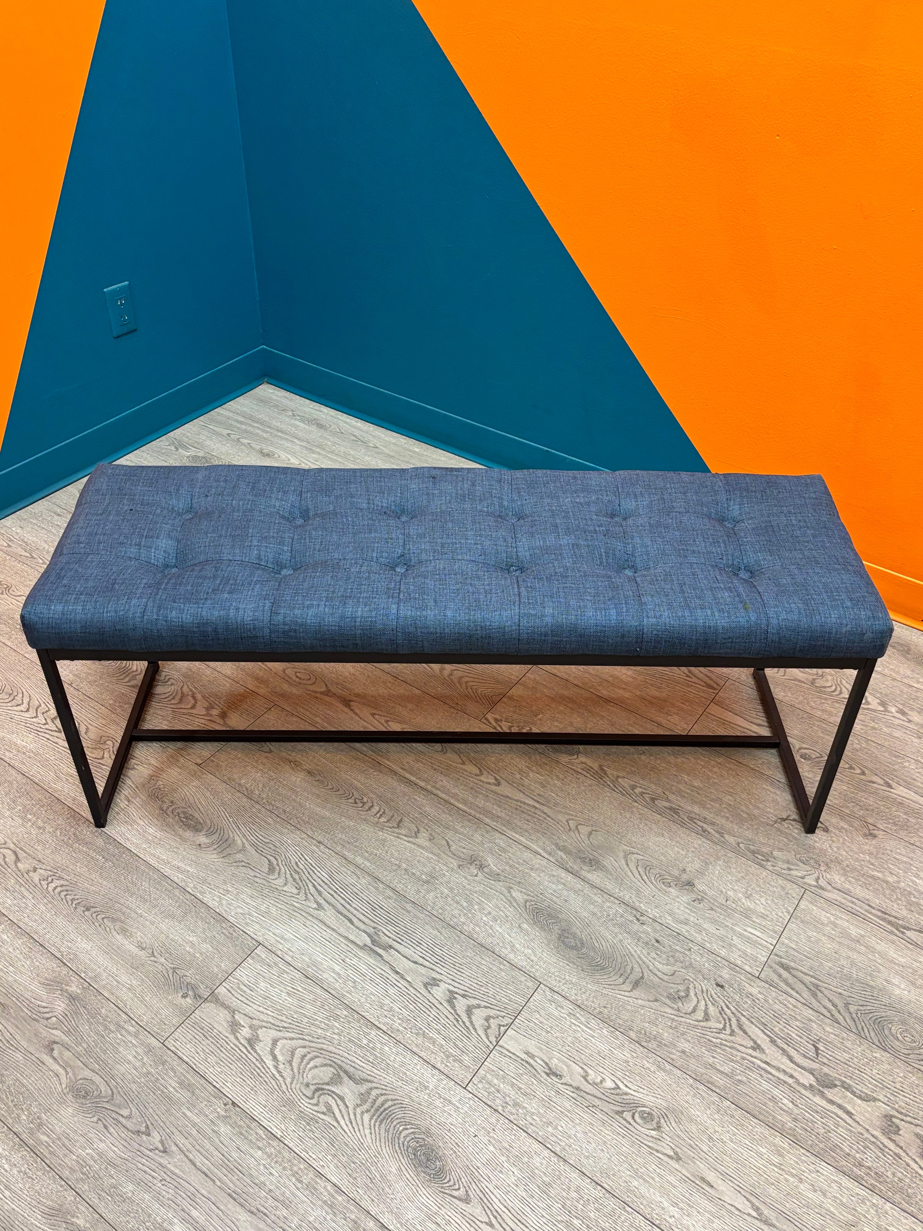 Blue Fabric Bench