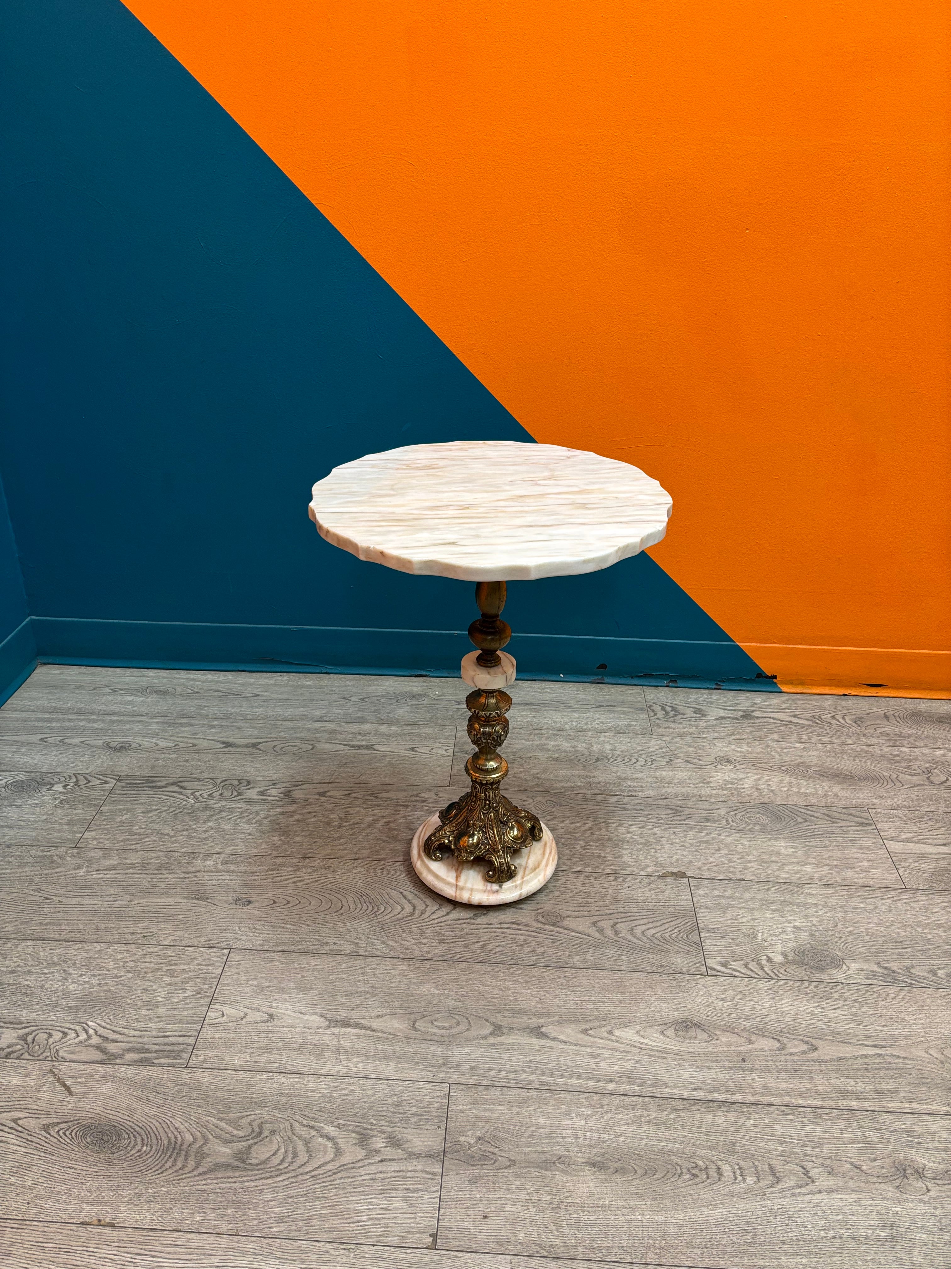 Round Marble Top Side Table