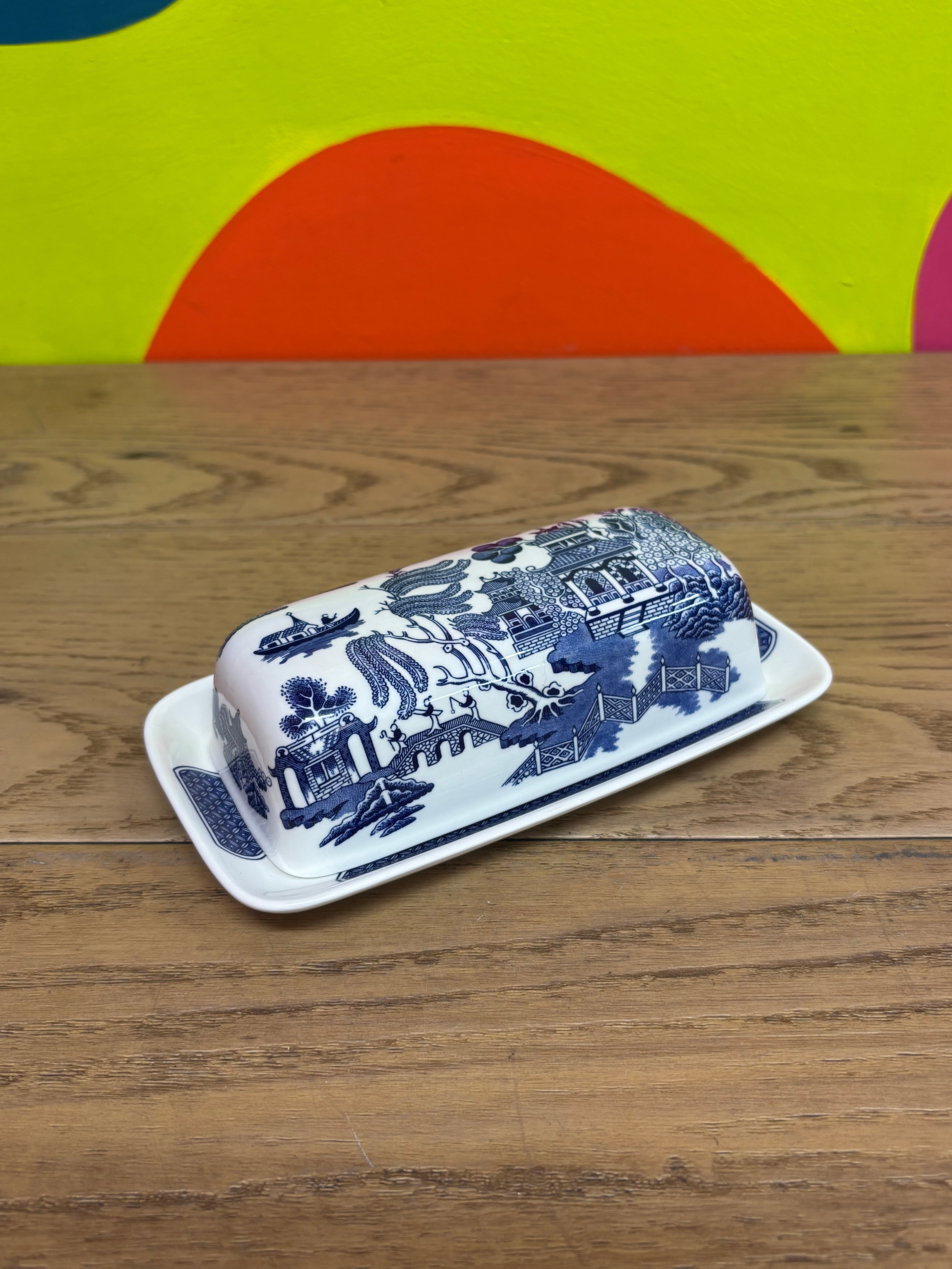 Blue Willow Butter Dish