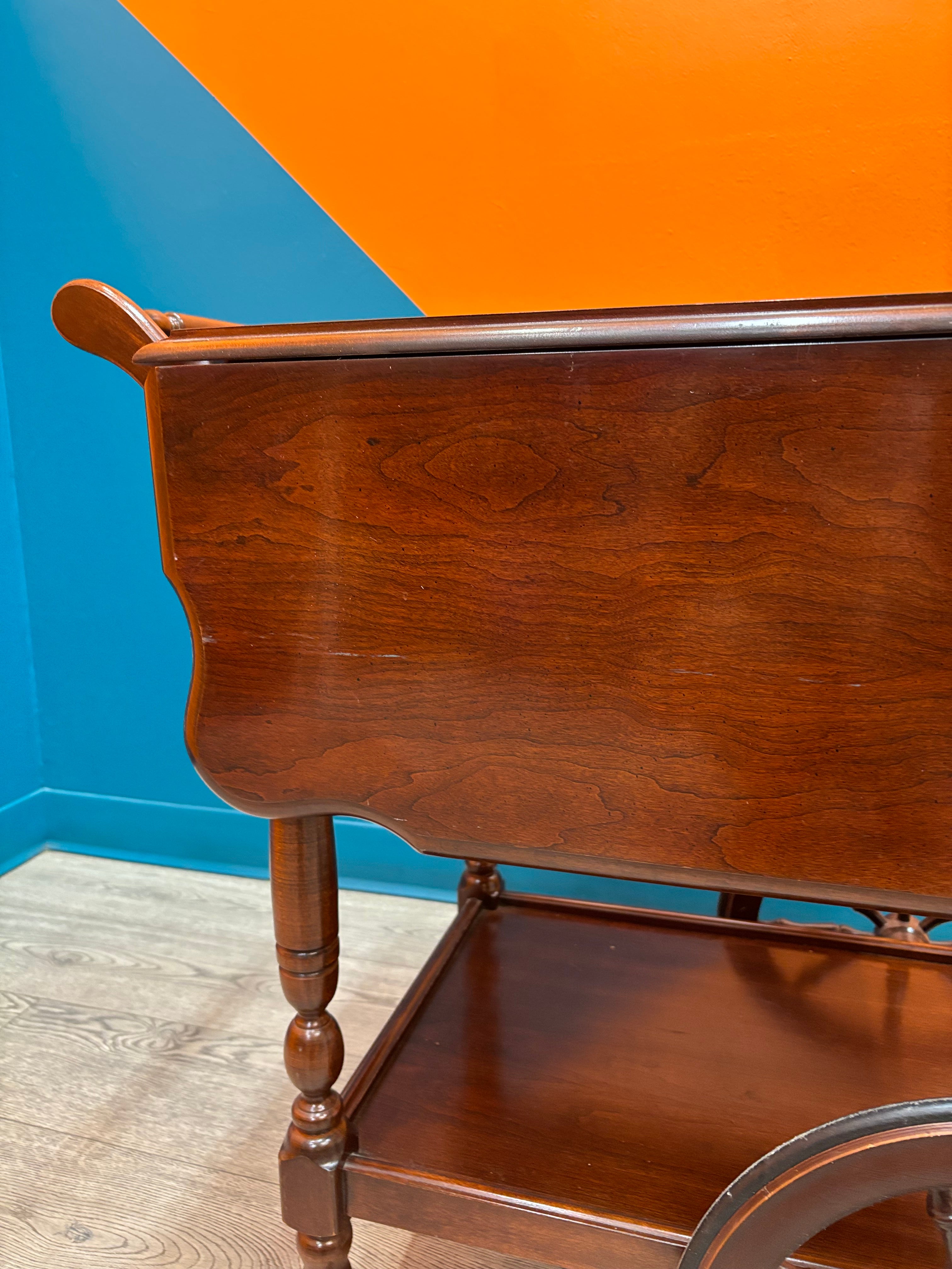 Drop Leaf Wood Cart