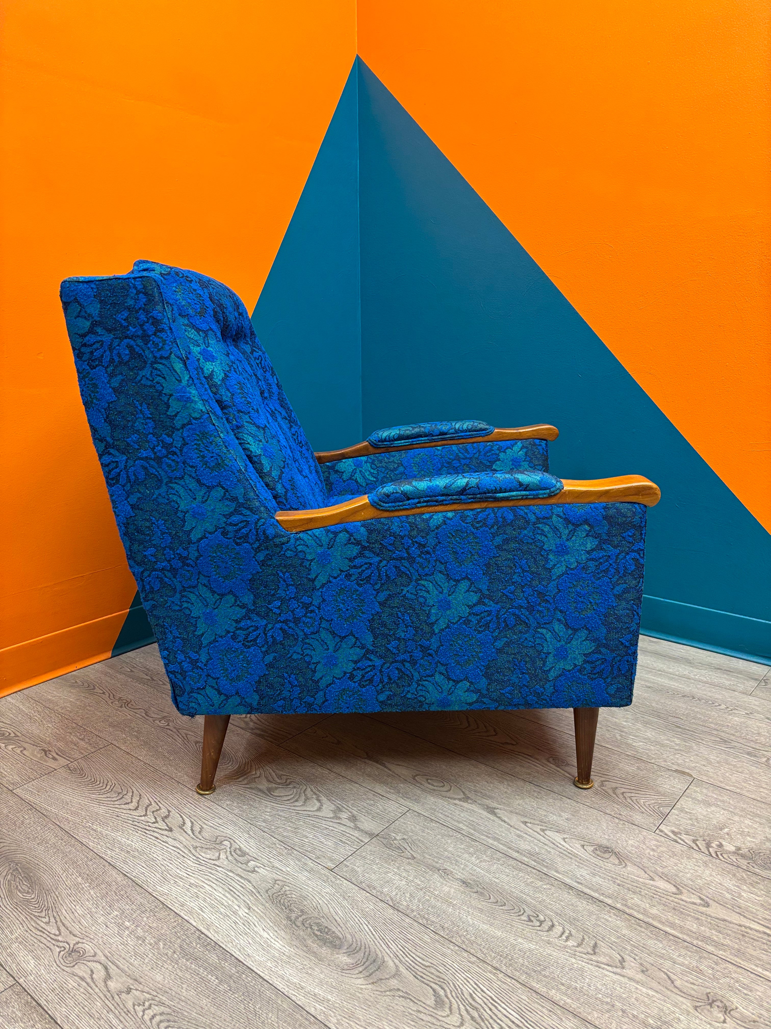 Blue Floral Armchair