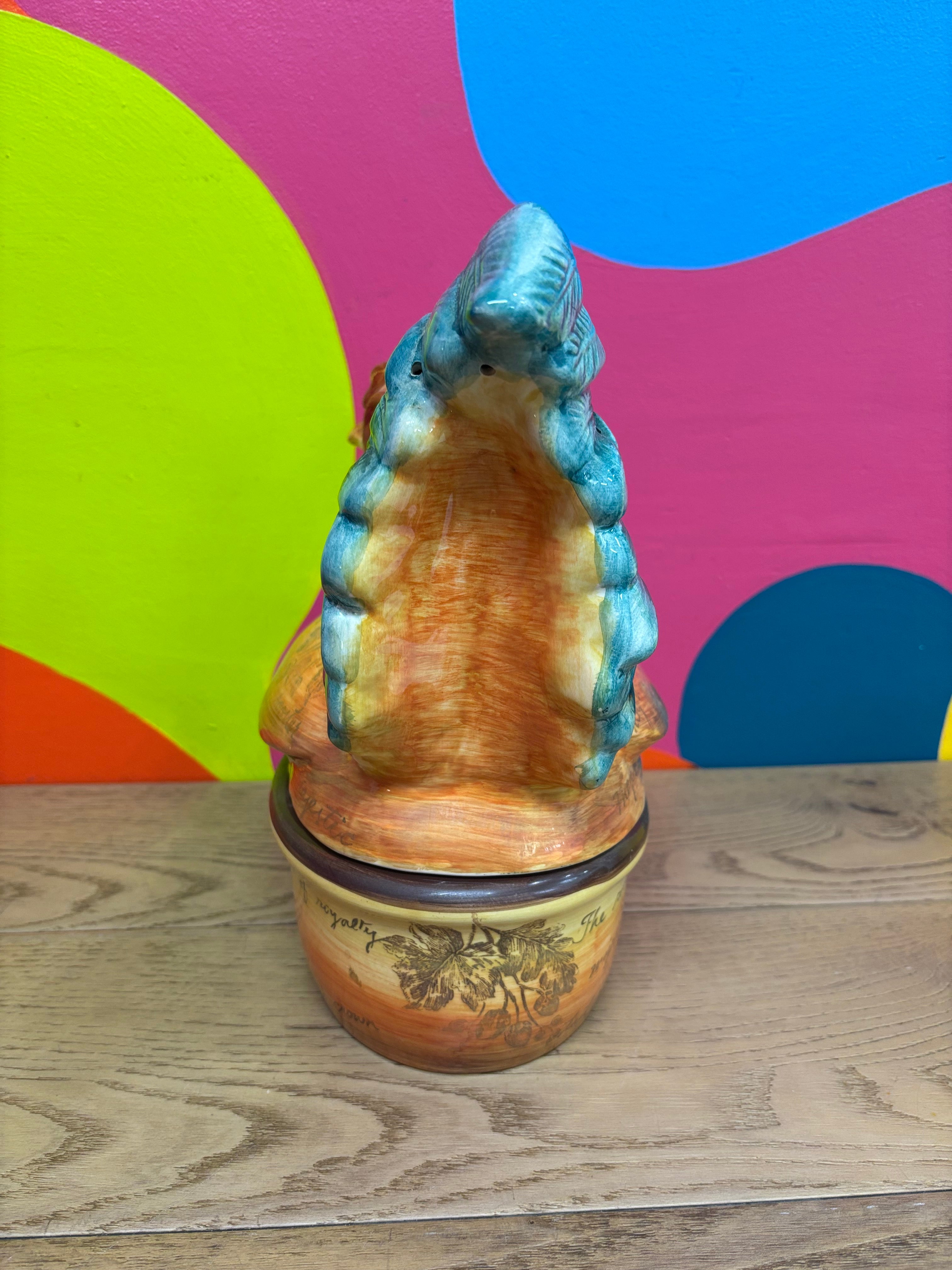 Hand Painted Rooster Jar