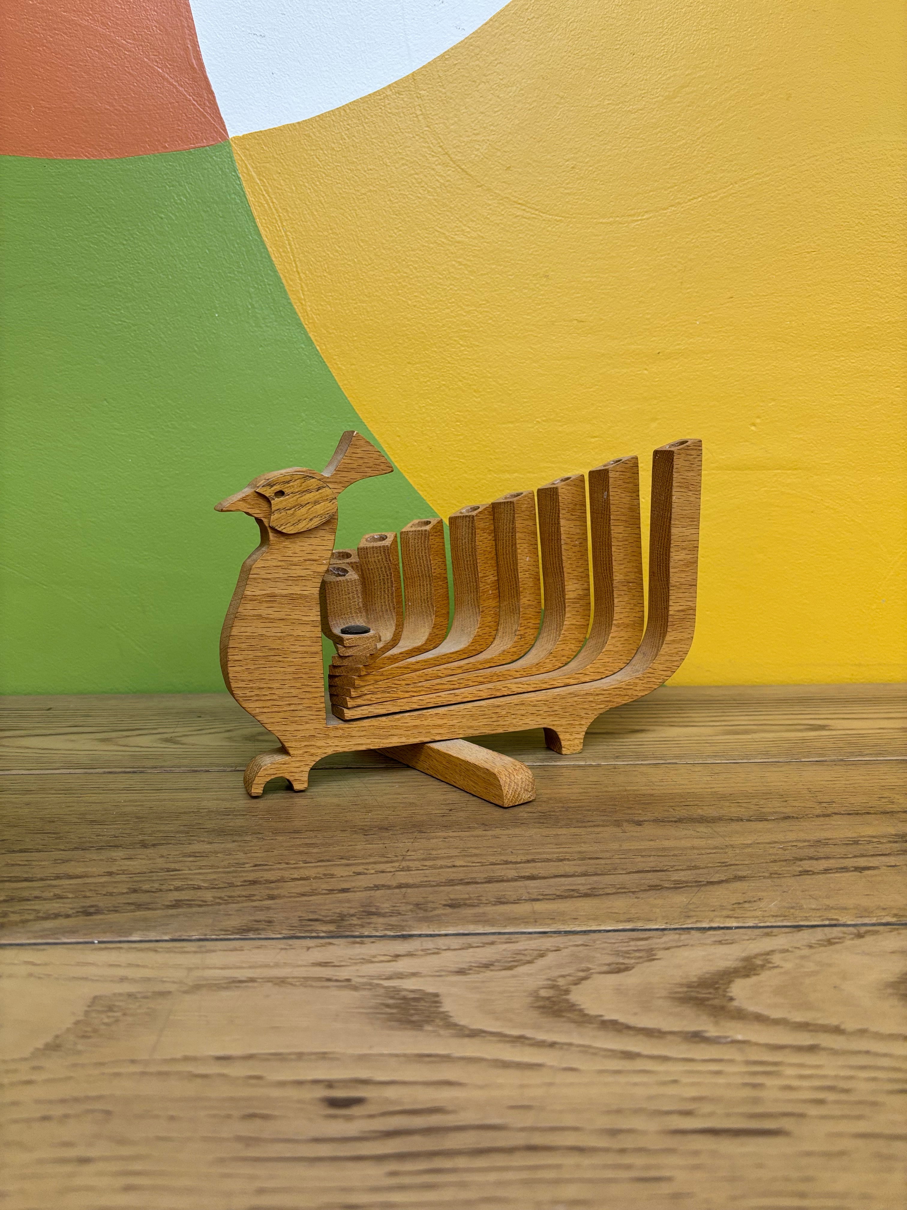Wood Bird Candelabra
