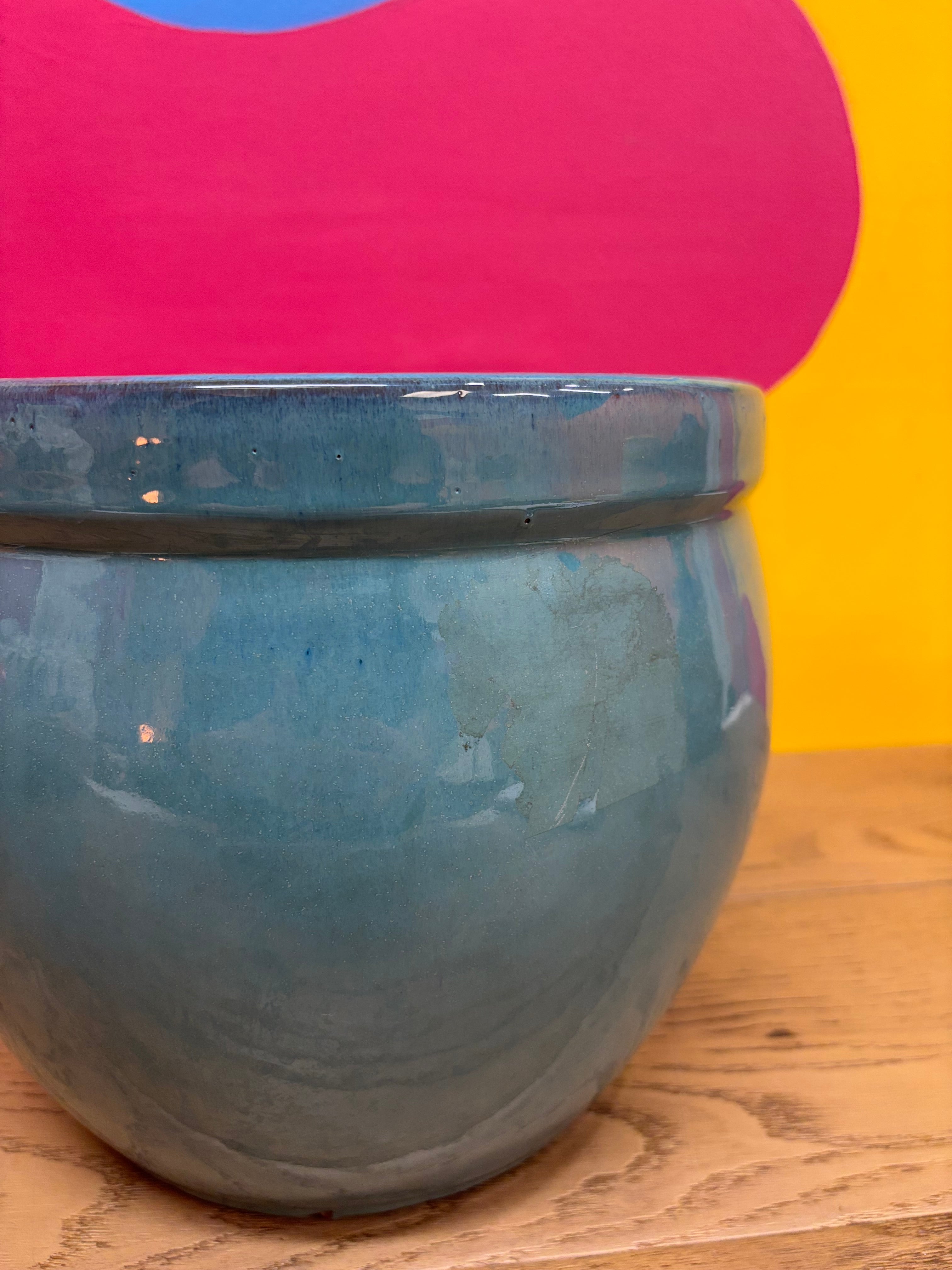 Ceramic Blue Plant Pot