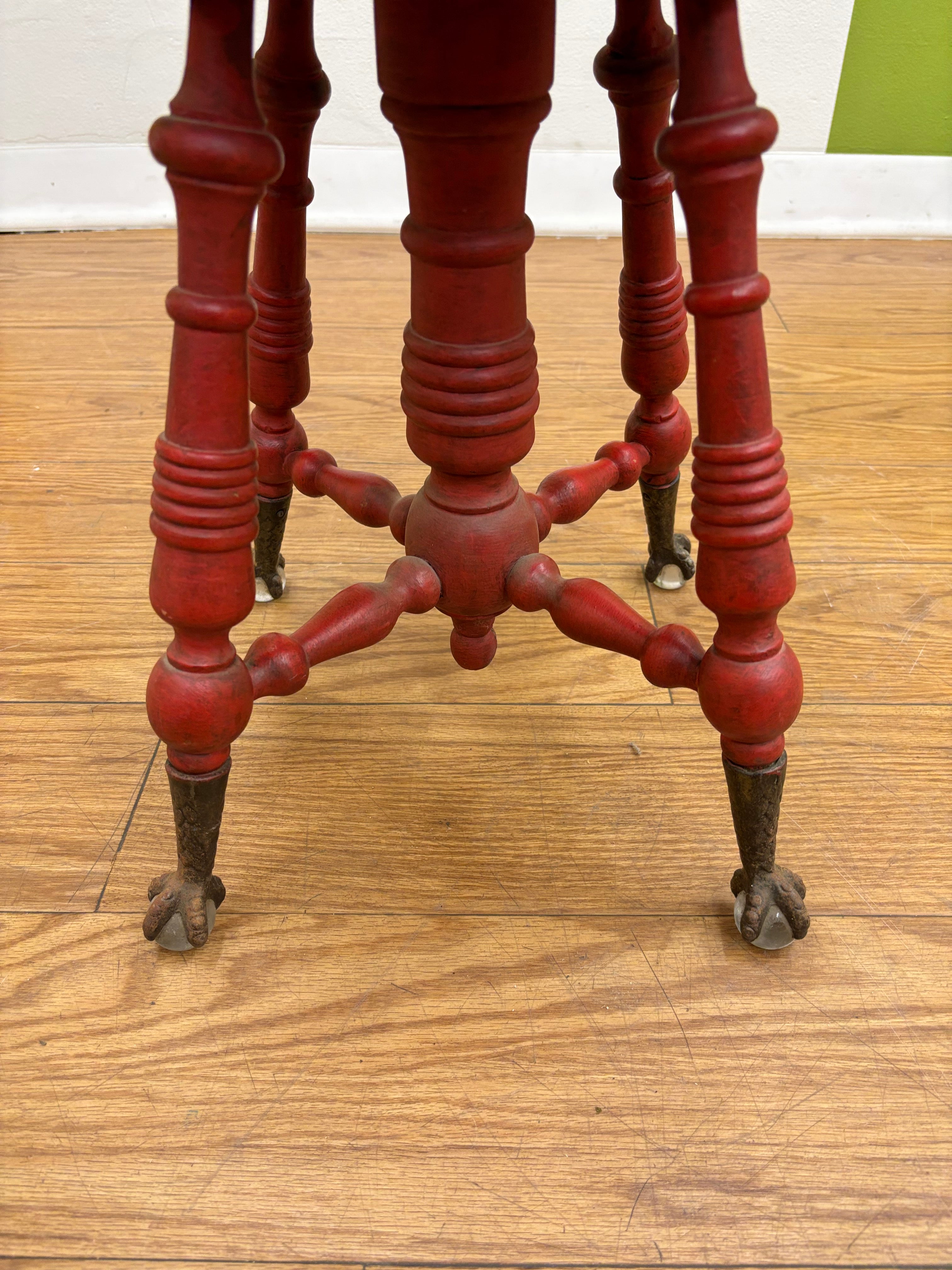 Red Claw Swivel Piano Stool