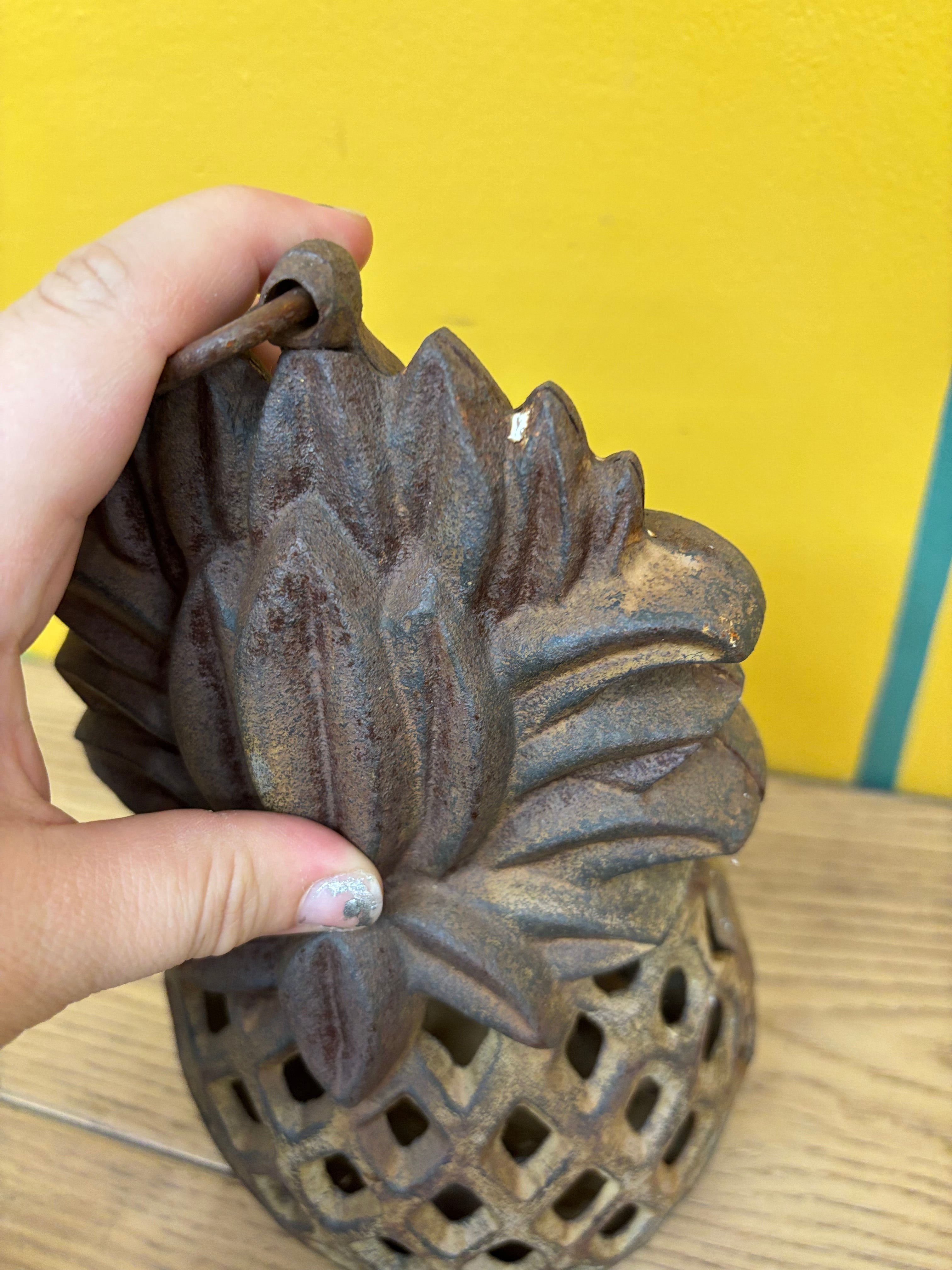 Cast Iron Pineapple Lantern Candle Holder