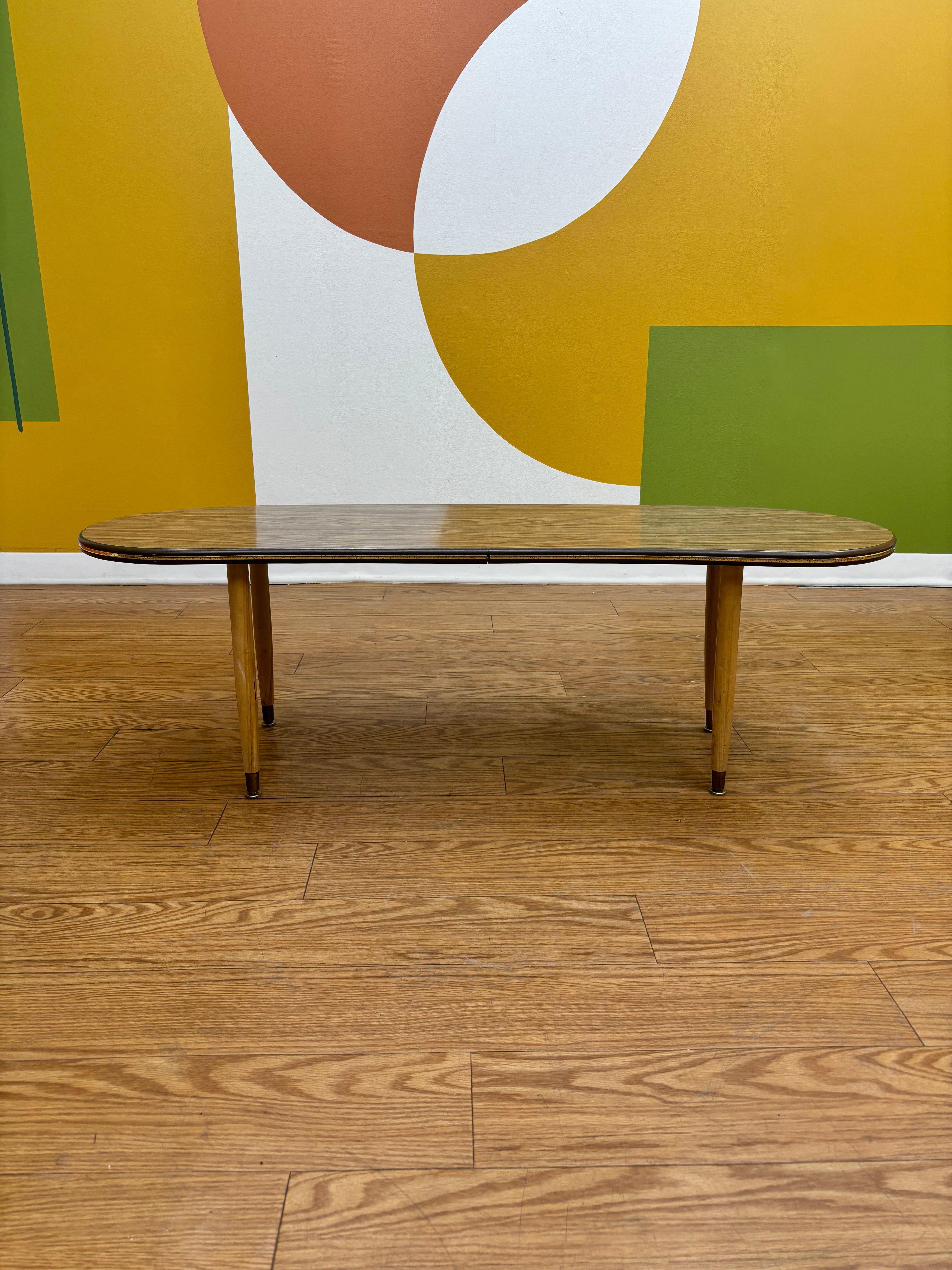 Wood Kidney-Shaped Coffee Table