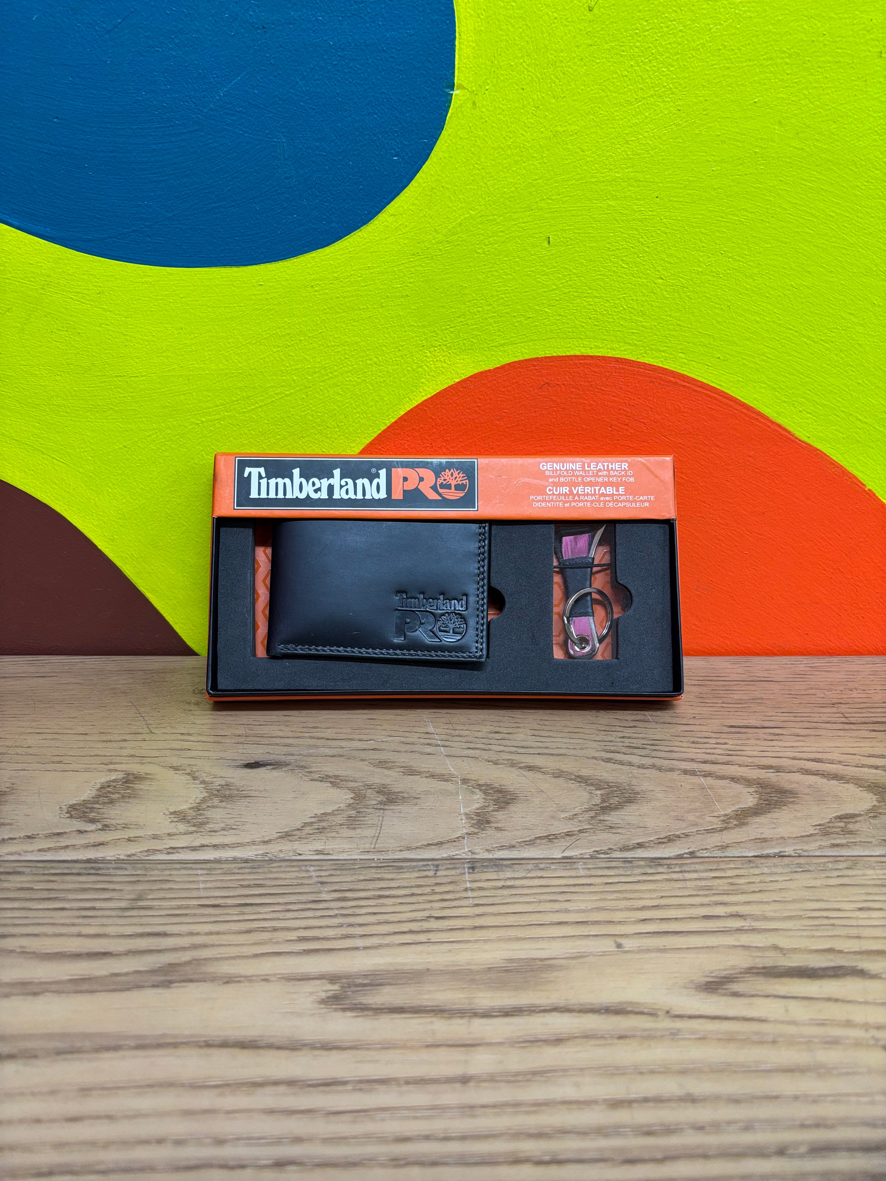 Timberland Pro Leather Wallet & Bottle Opener Key Fob