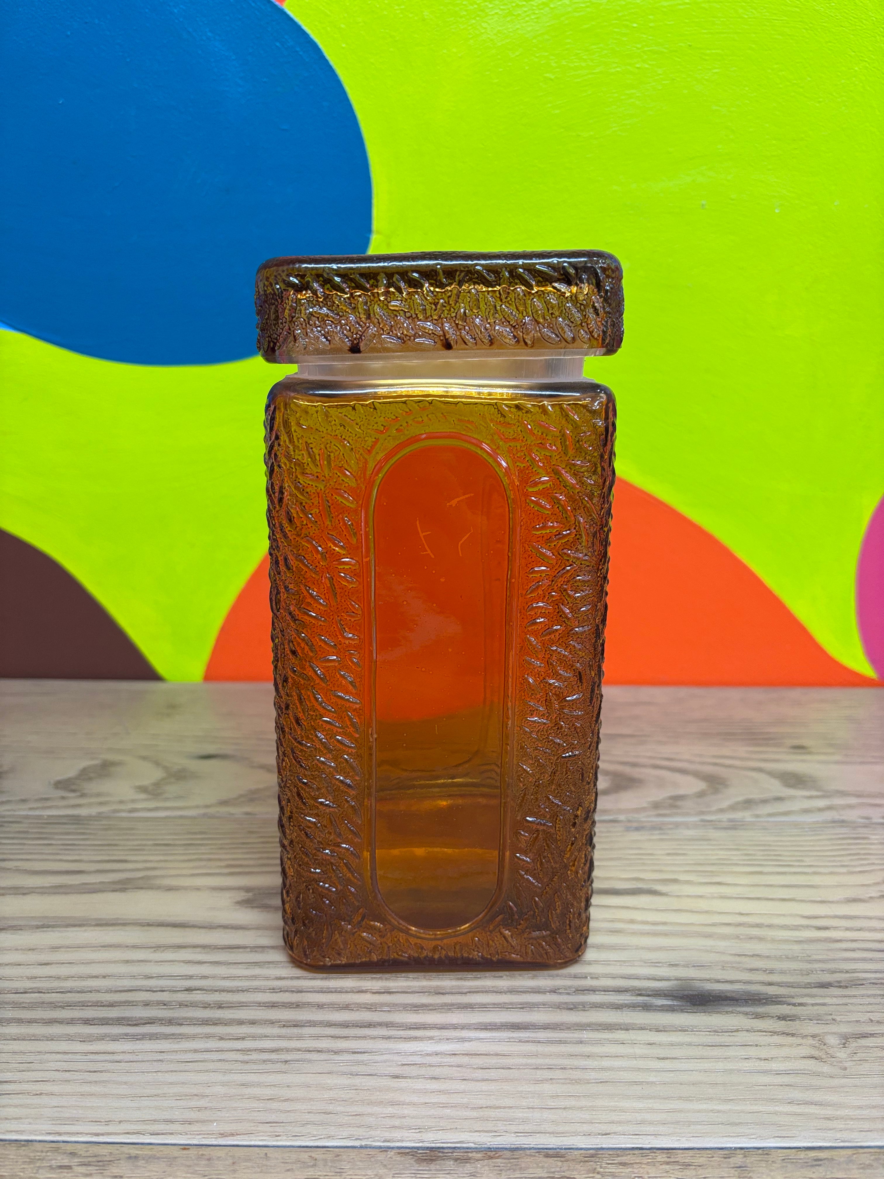 Amber Colored Glass Jar (3 available)