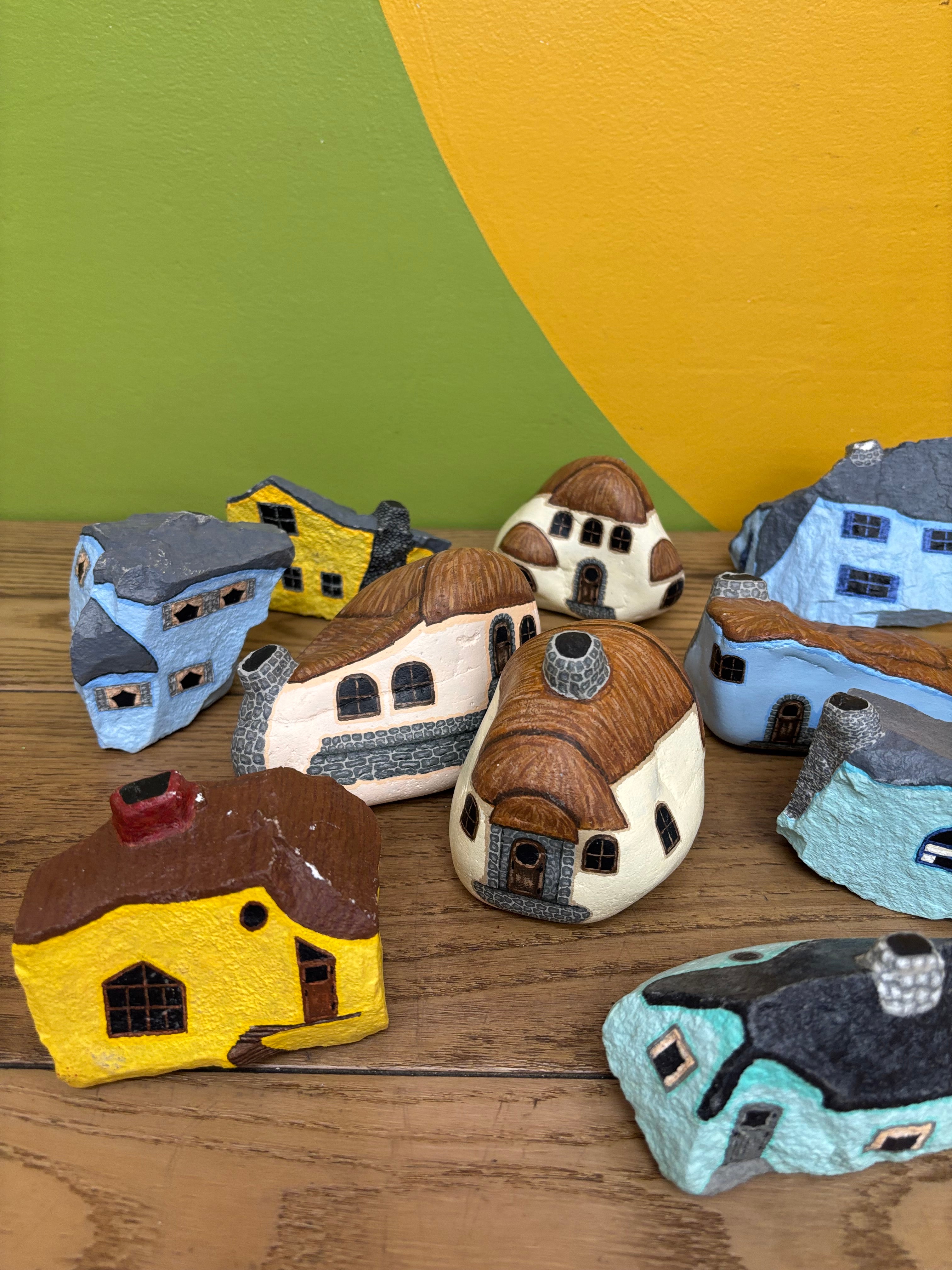 Bundle of Hand Painted Rock Houses