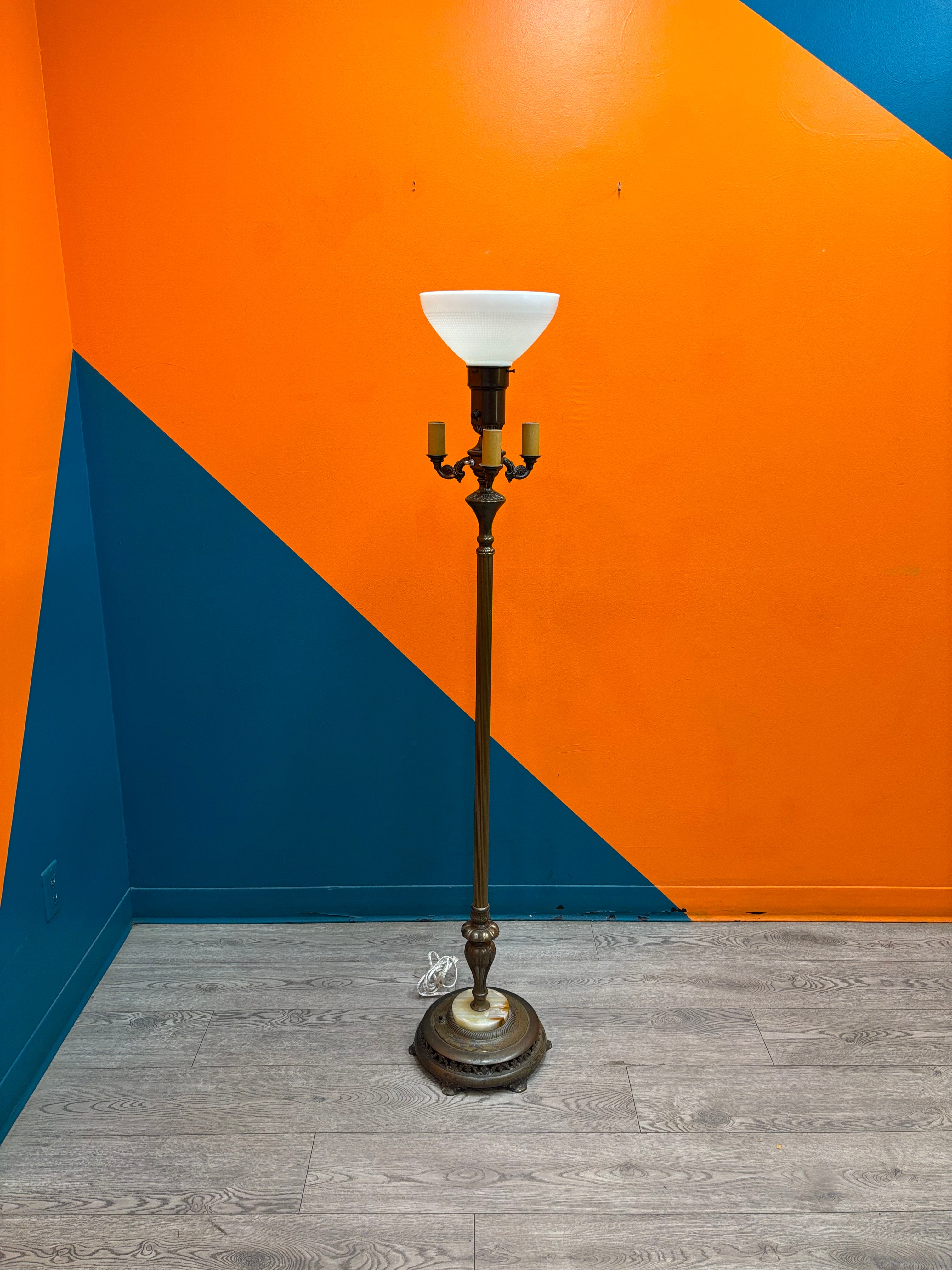 Torchiere Style Floor Lamp with Additional Heads