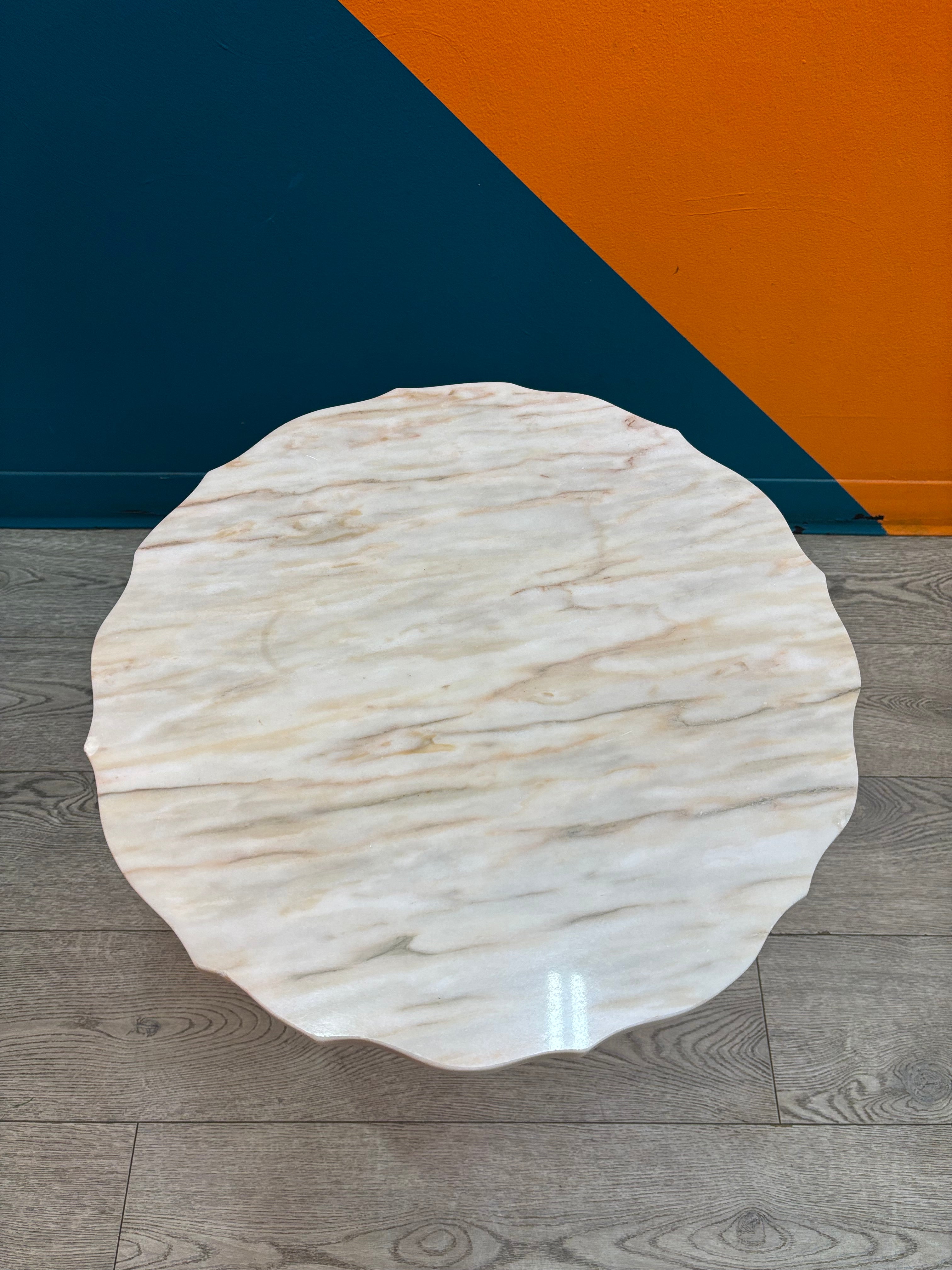 Round Marble Top Side Table