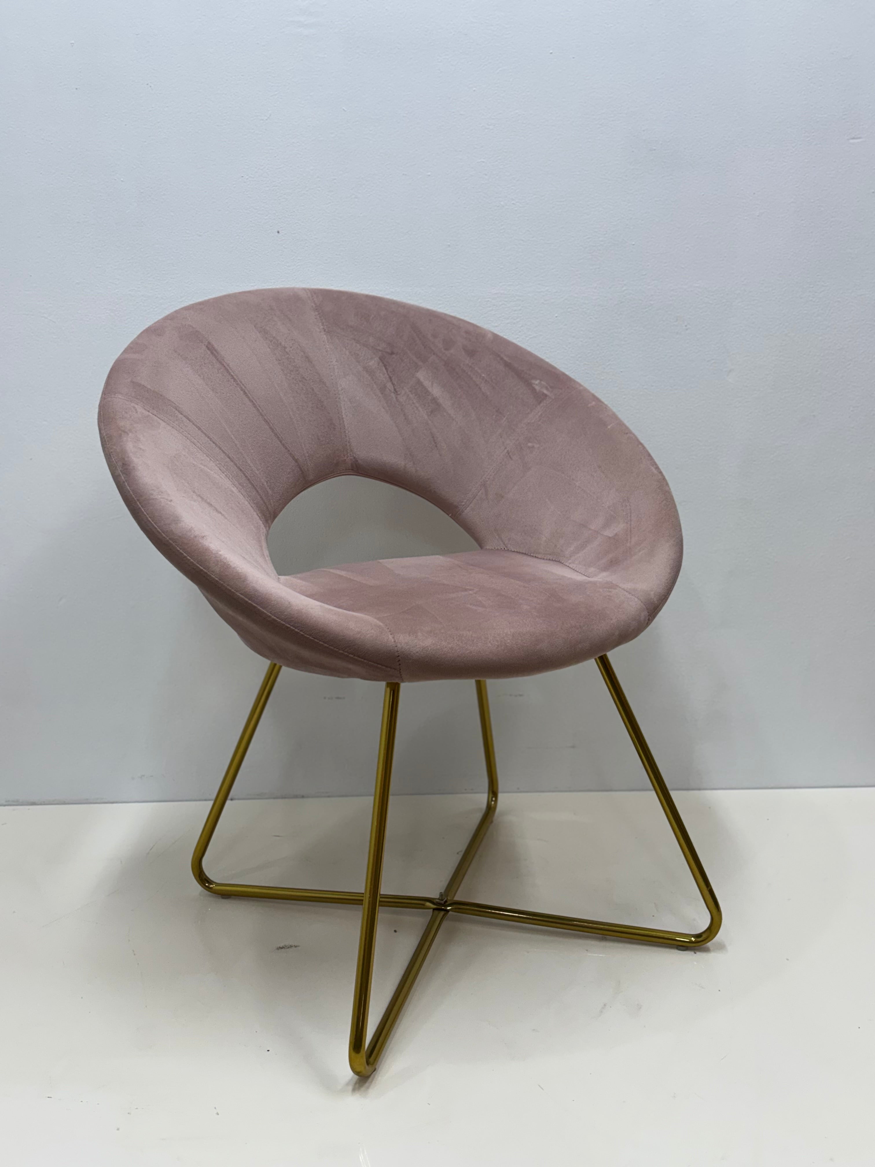 Pink Velvet Accent Chair