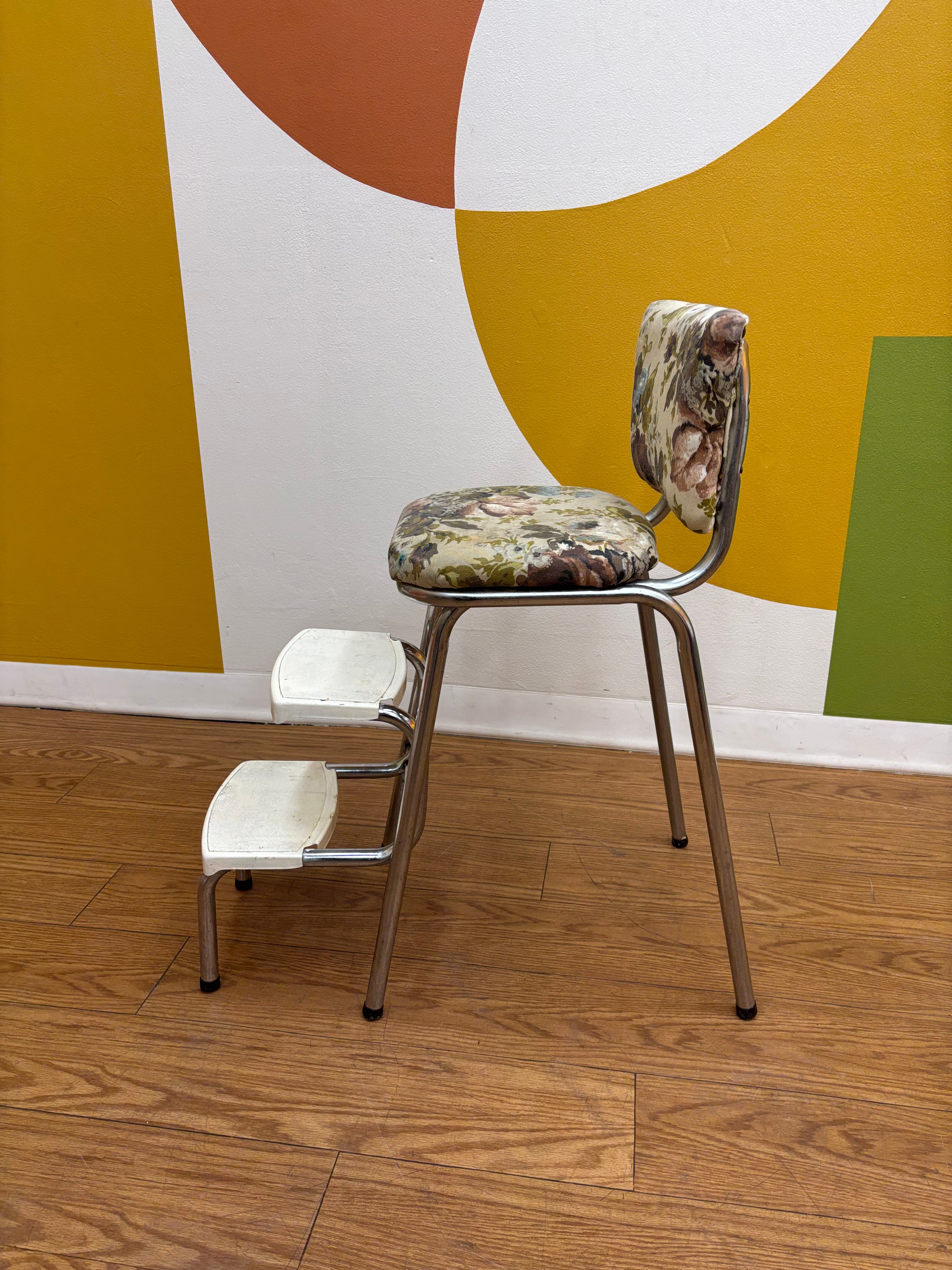 Floral Folding Step Stool Chair