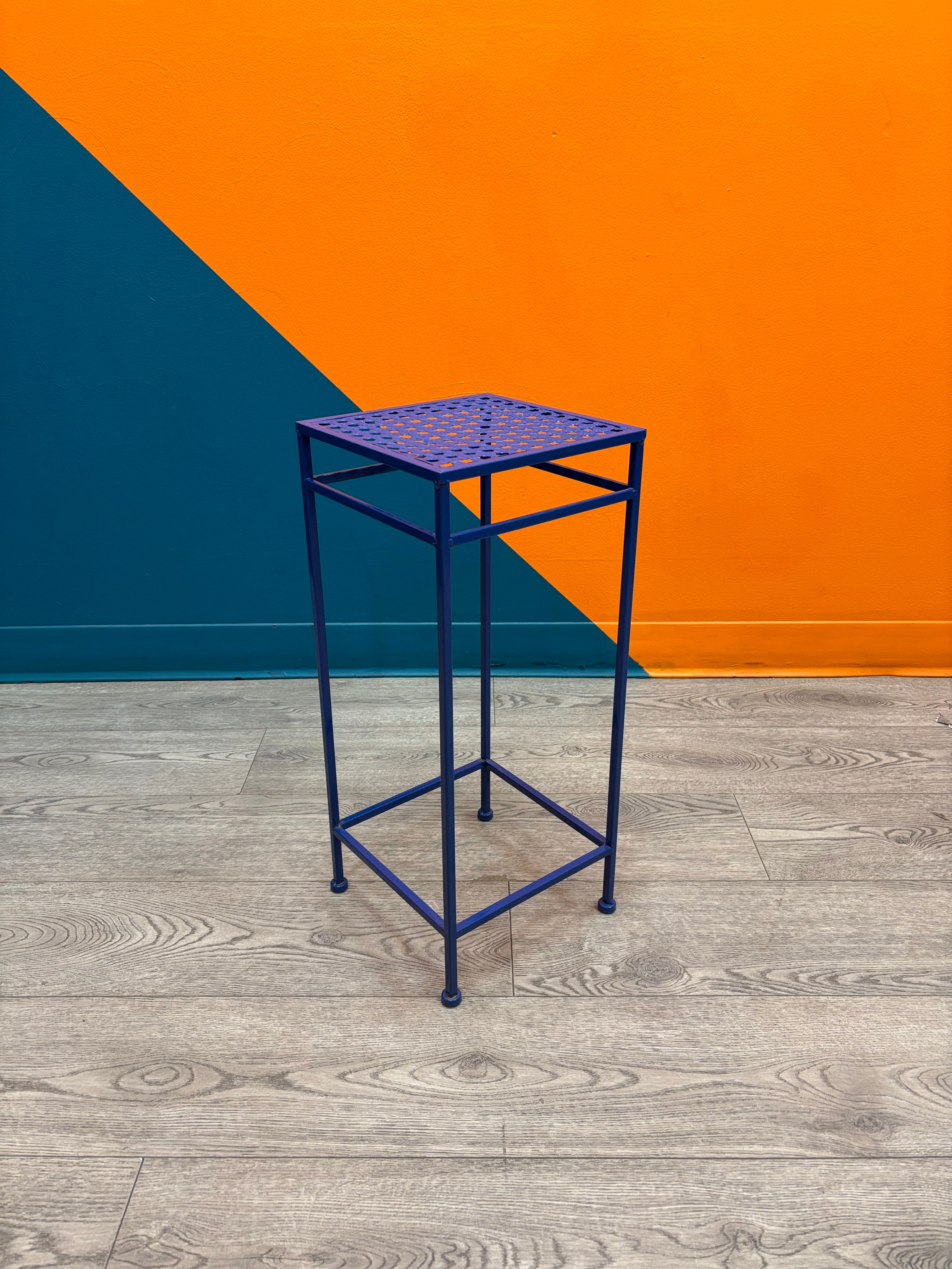 Blue Metal Plant Stand