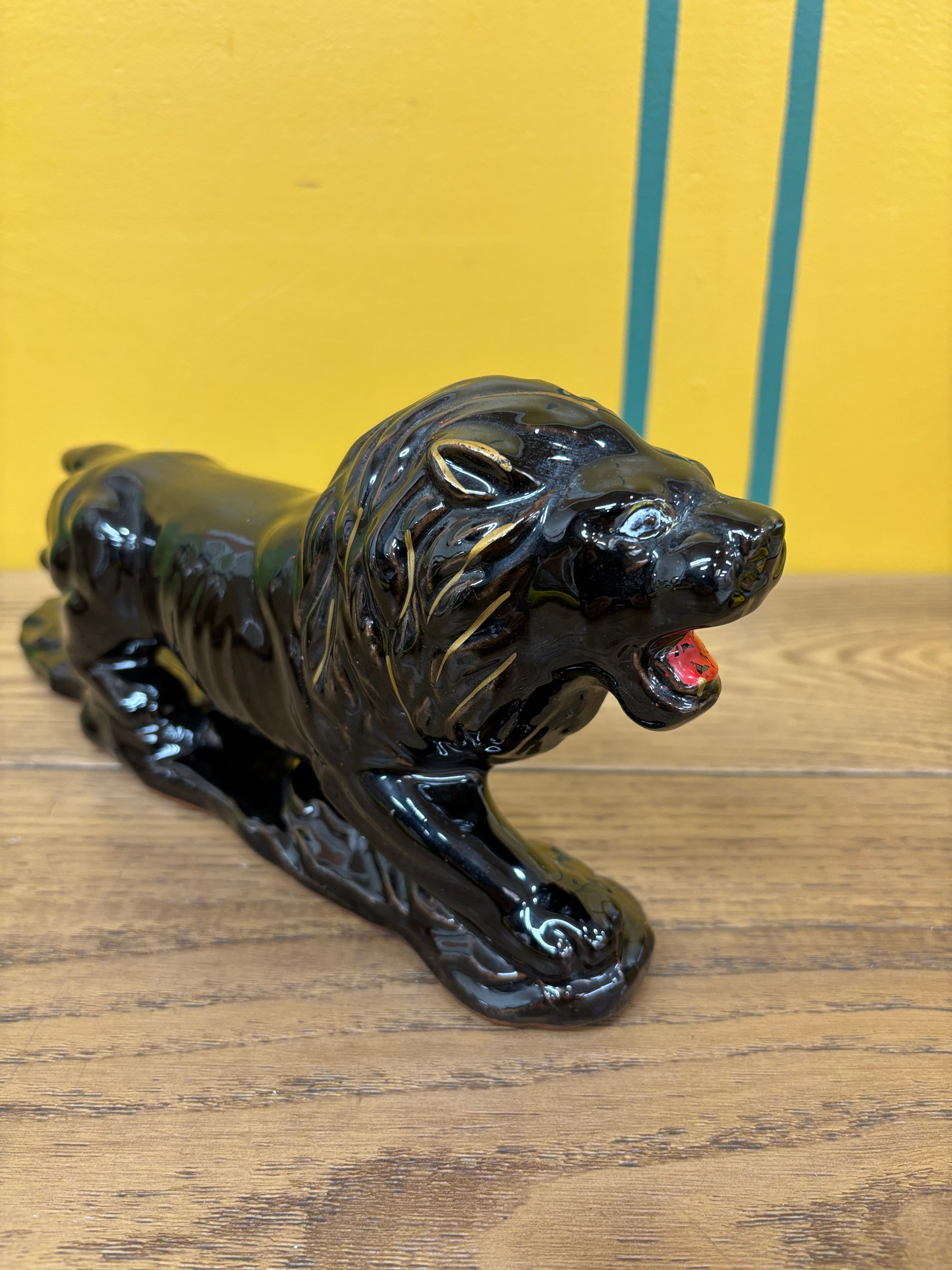 Black Lion Figurine