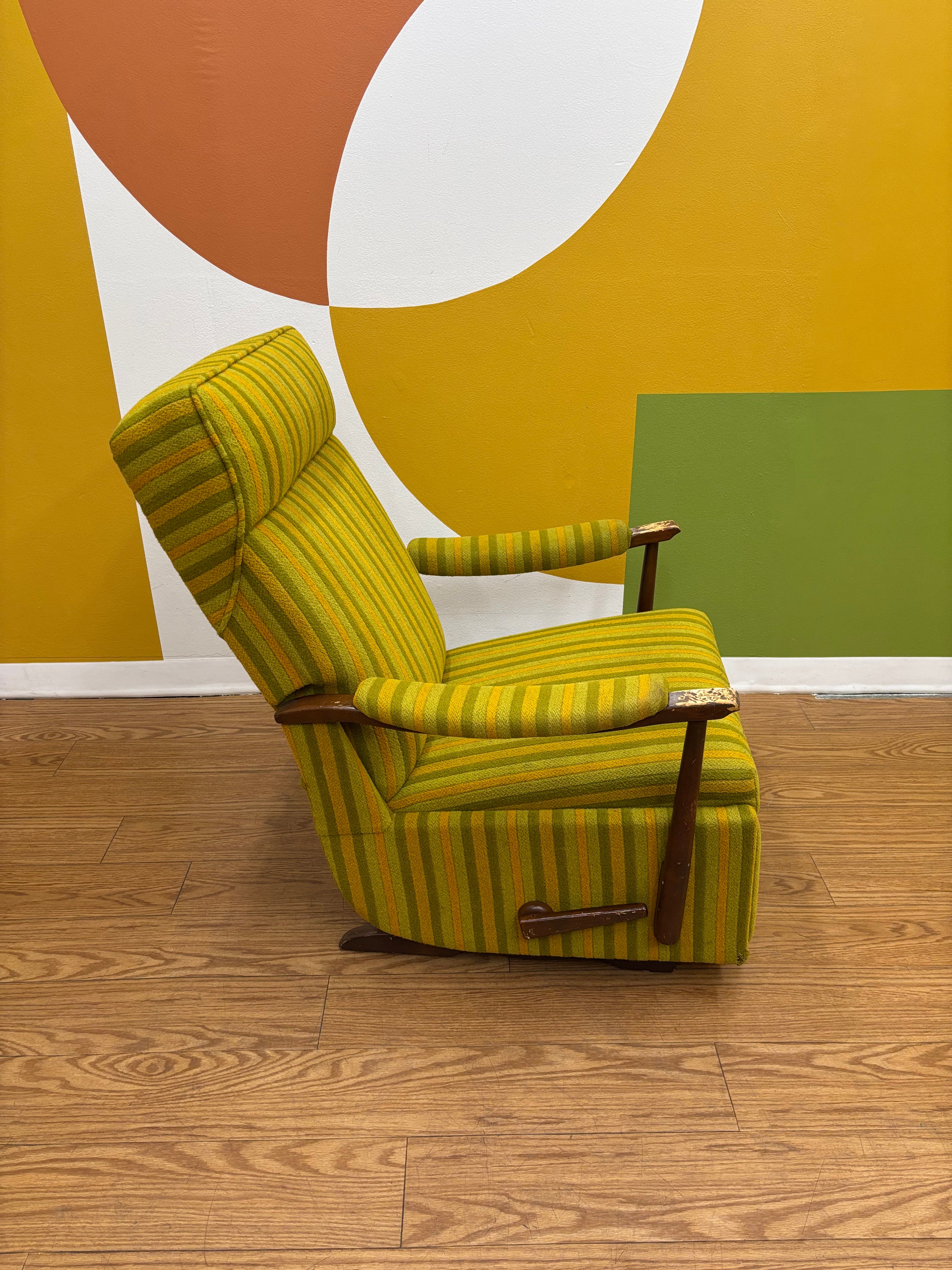 Striped Reclining Armchair