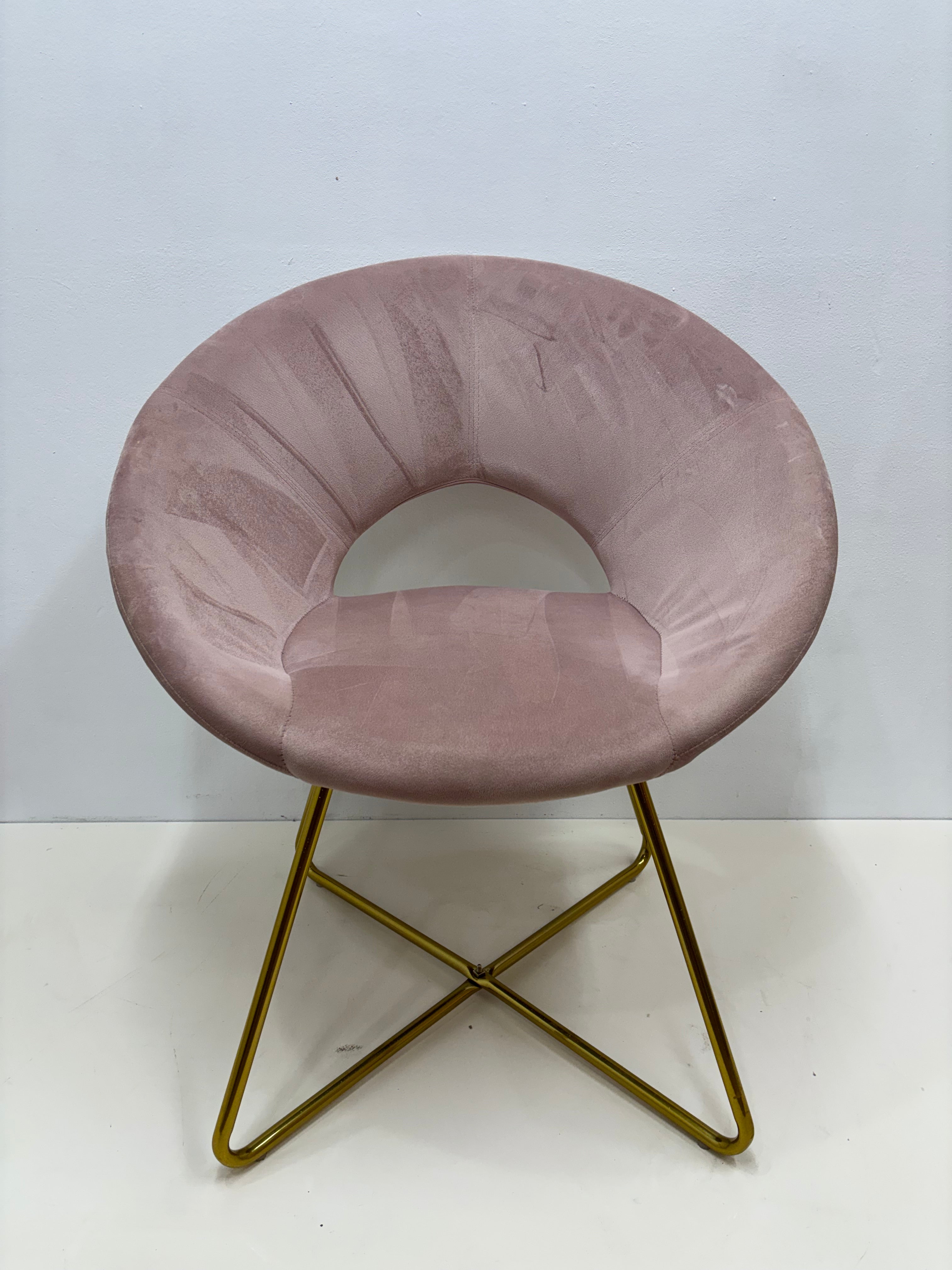 Pink Velvet Accent Chair
