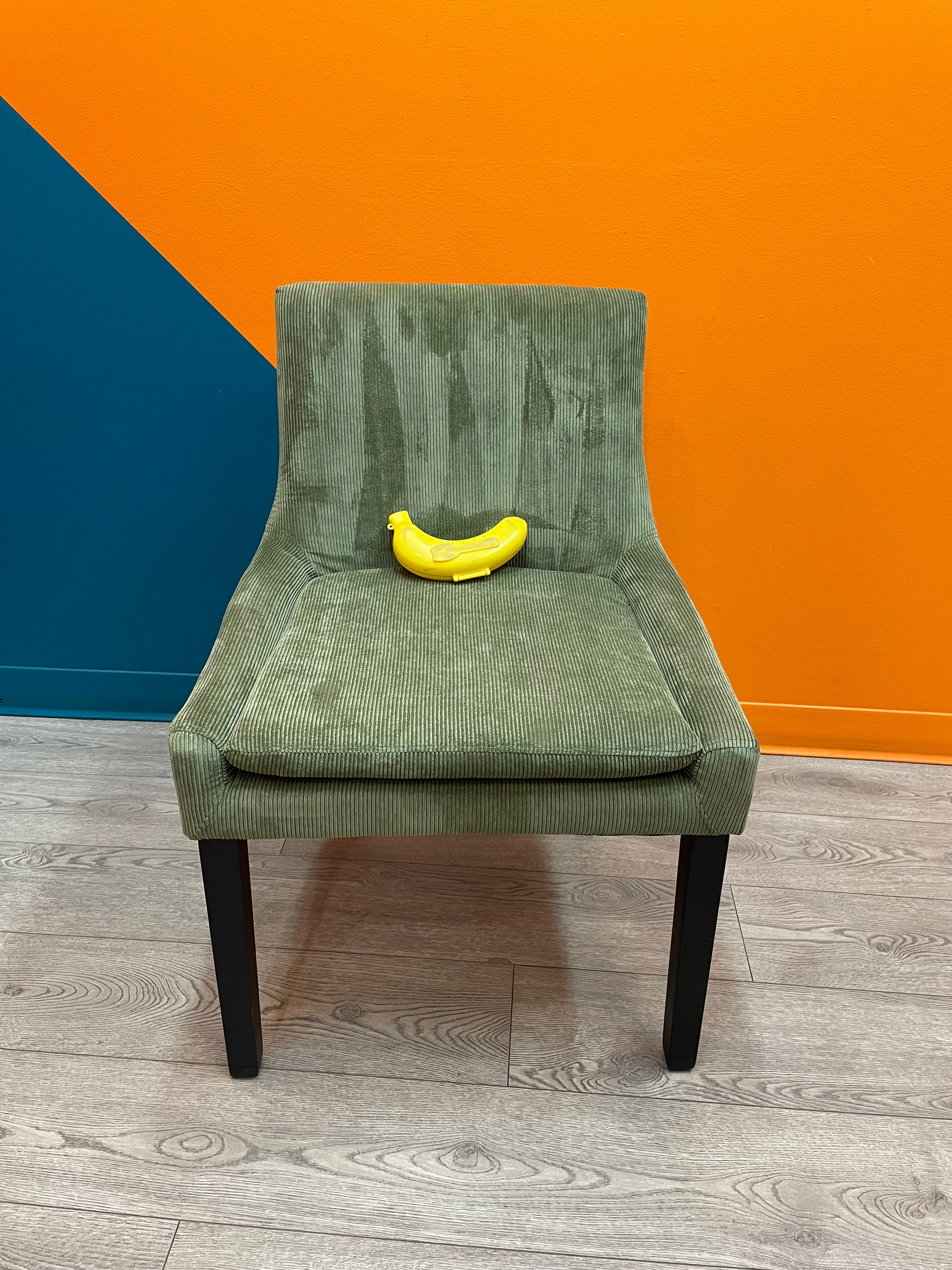 Green Corduroy Accent Chair (2 Available)