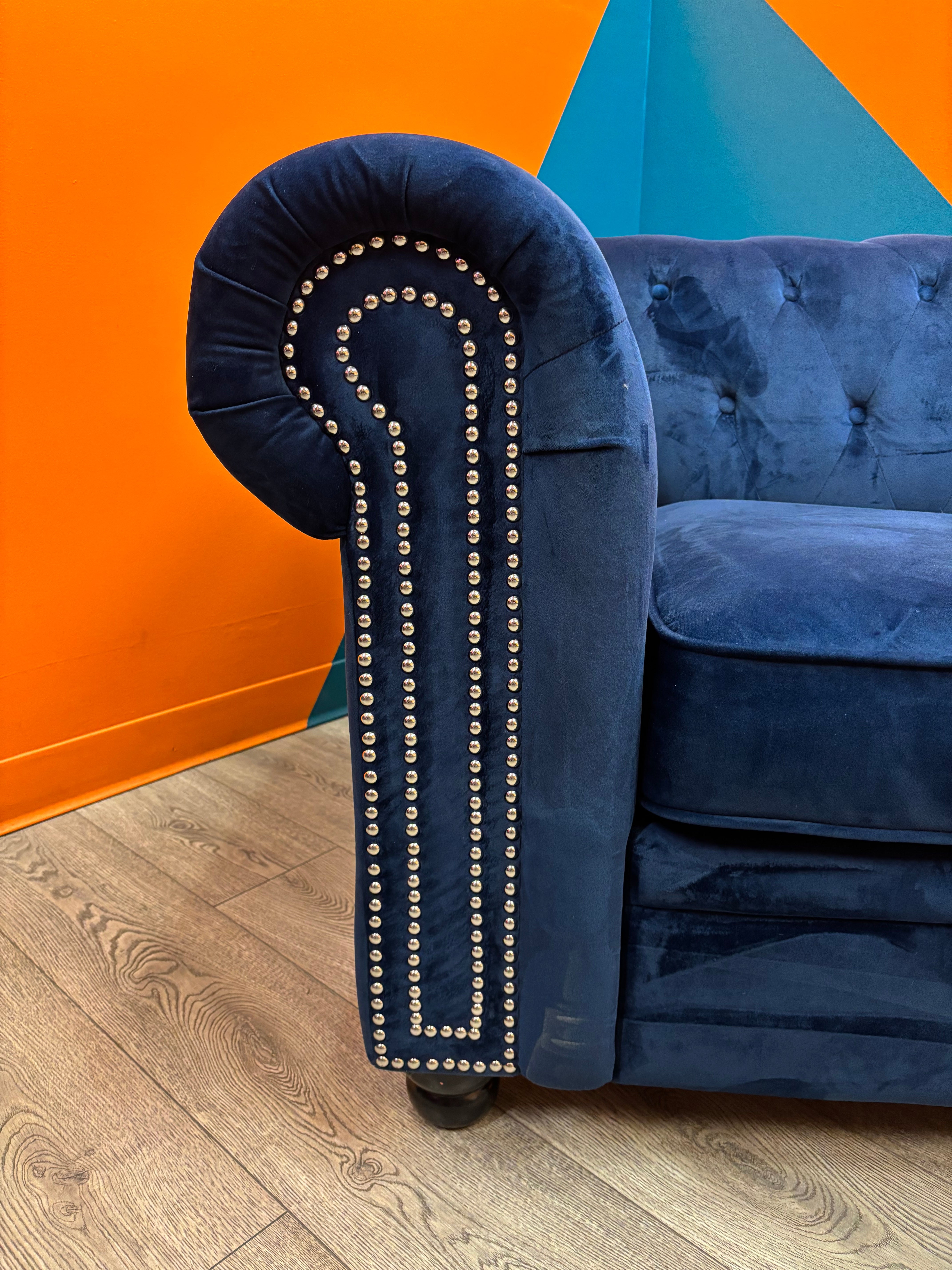 Royal Blue Velvet Armchair