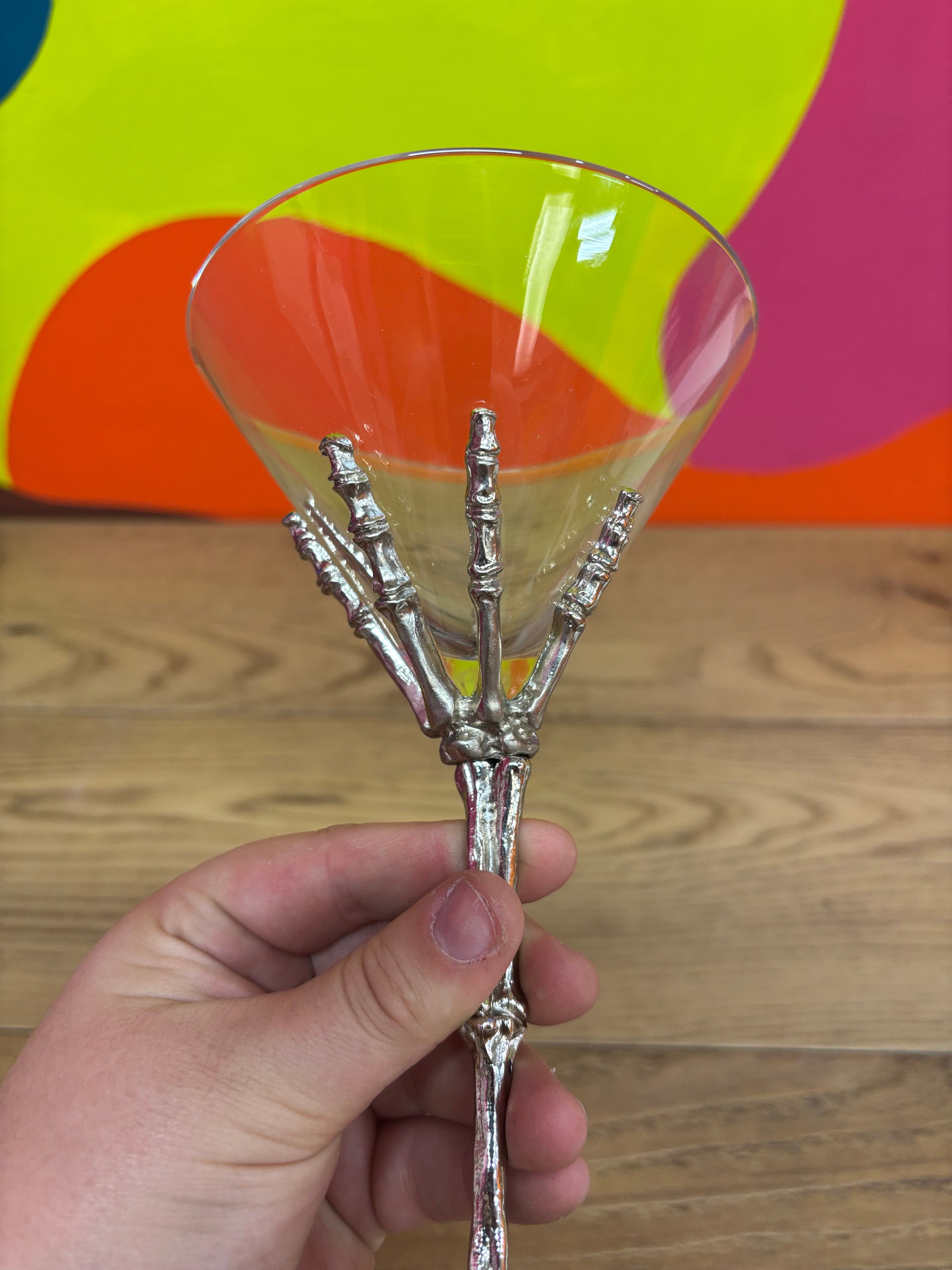 Skeleton Hand Martini Glass