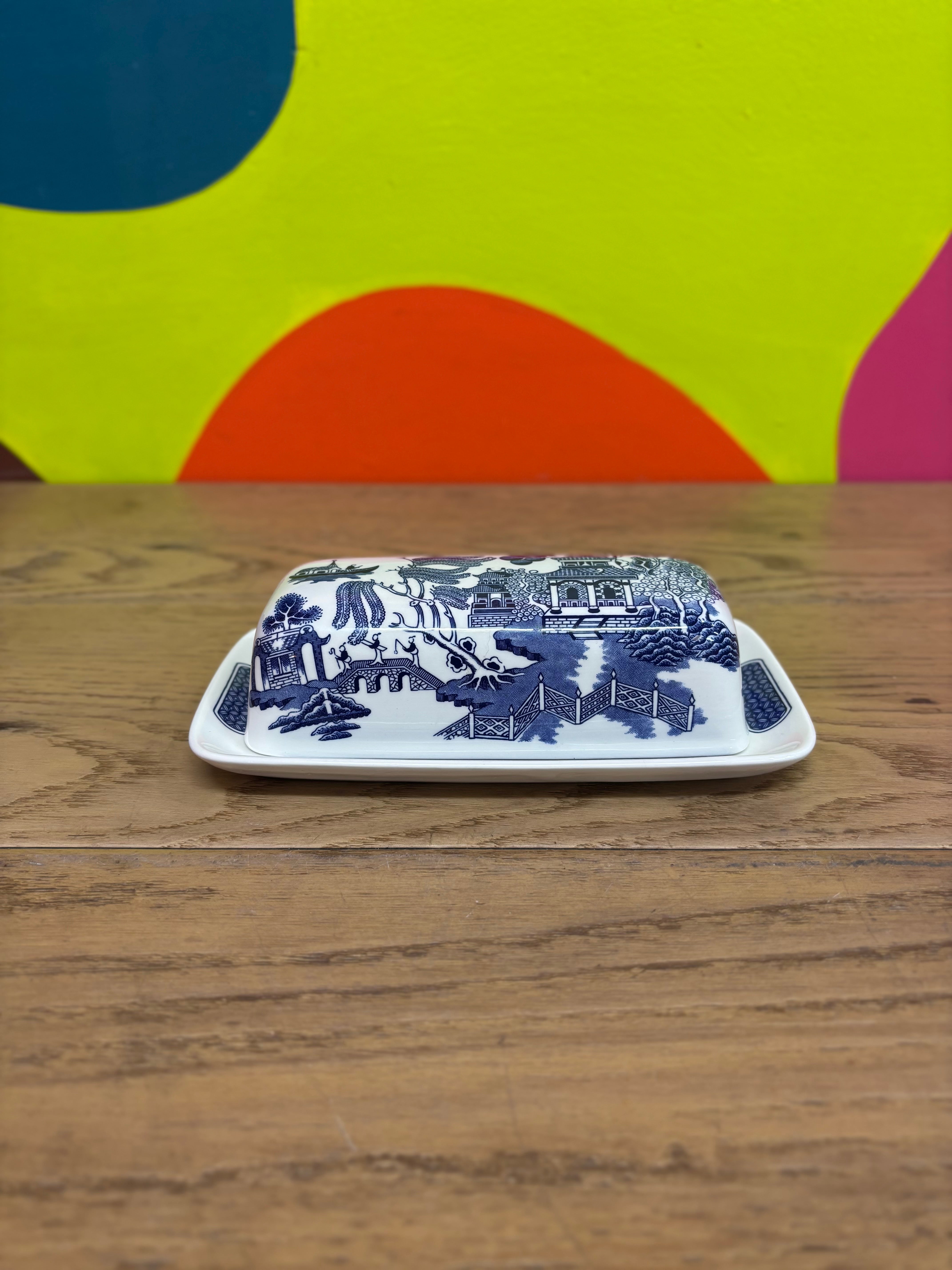 Blue Willow Butter Dish