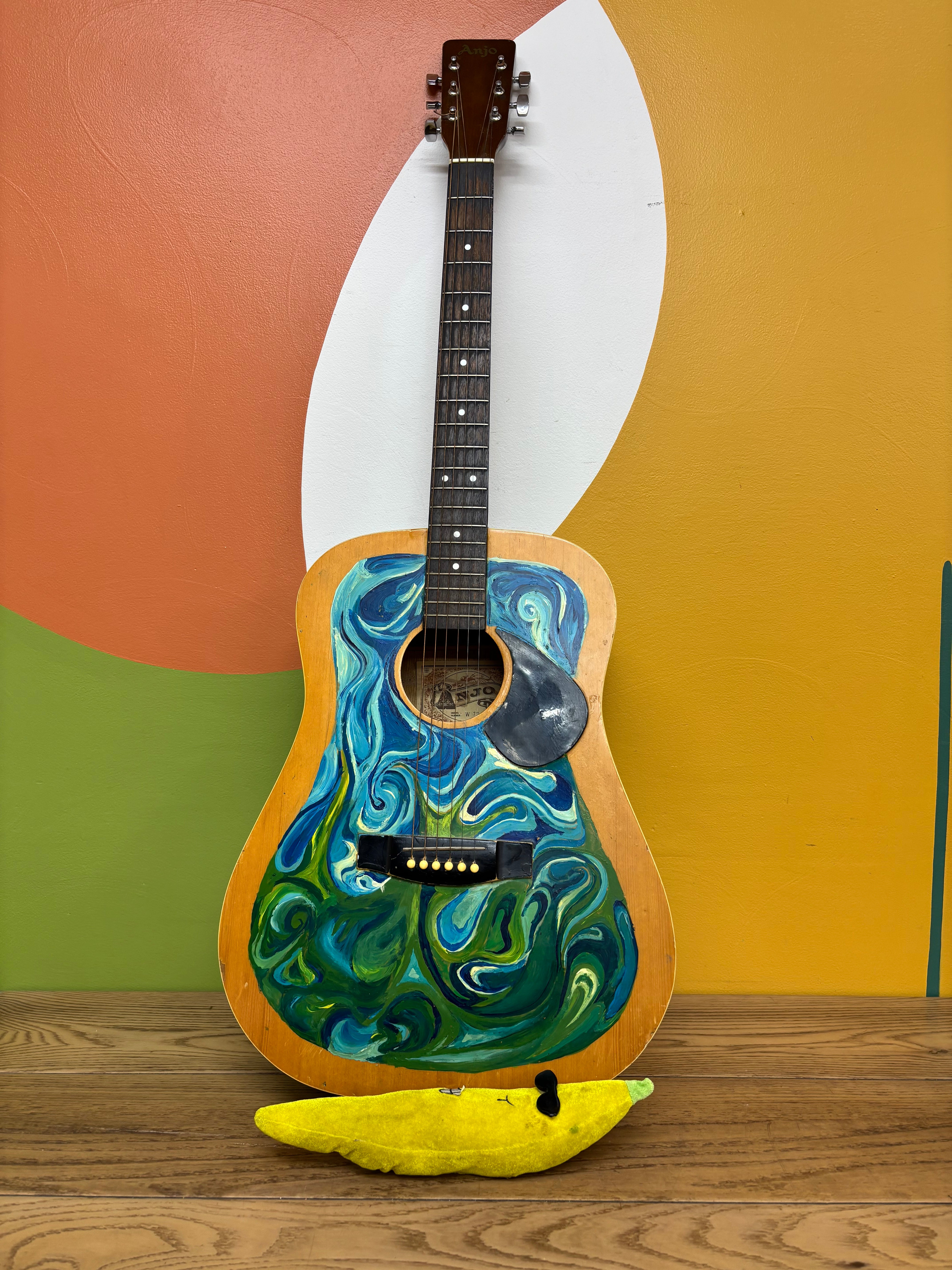 Hand-Painted Anjo Acoustic Guitar