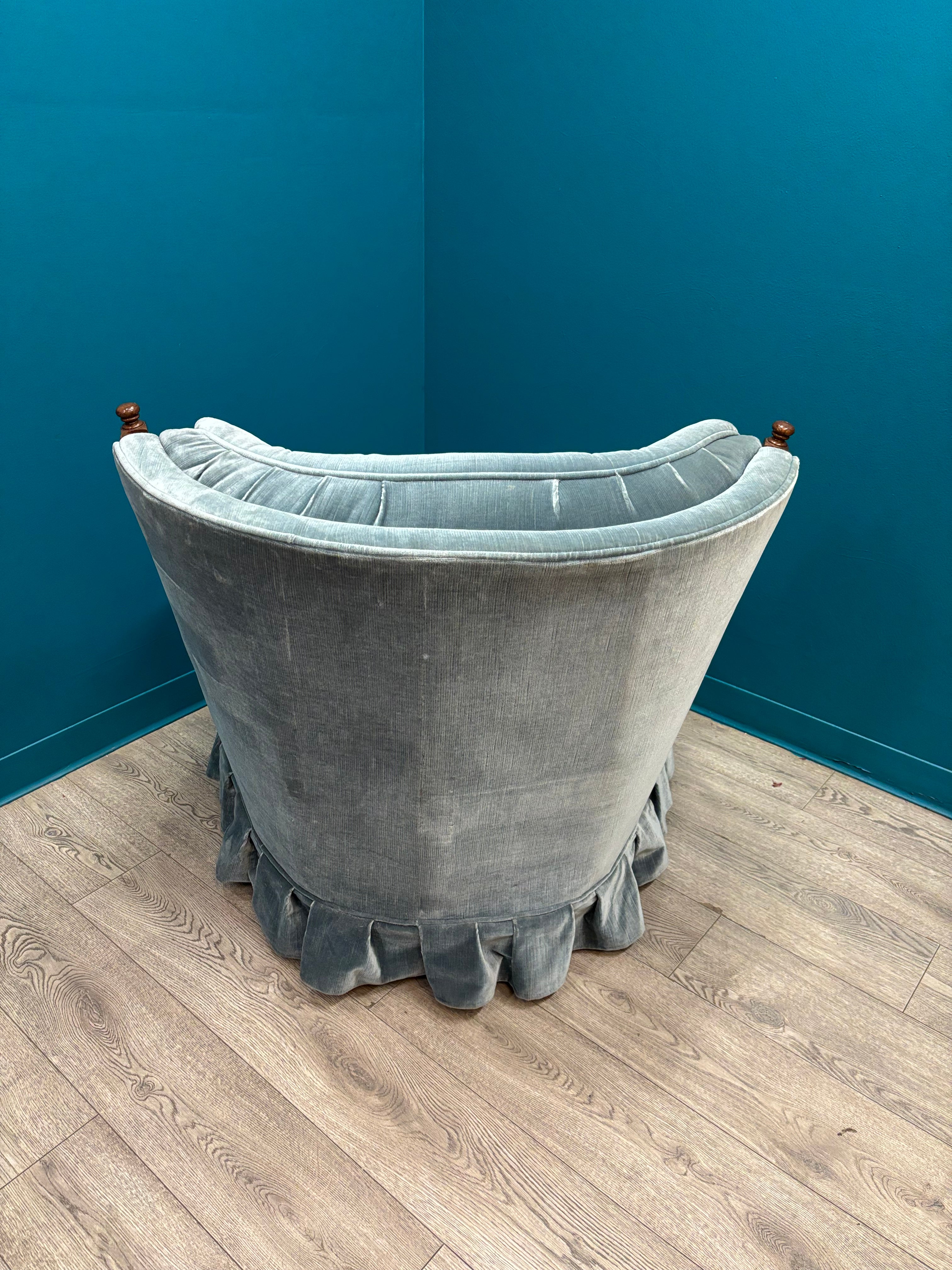 Blue Tufted Accent Chair