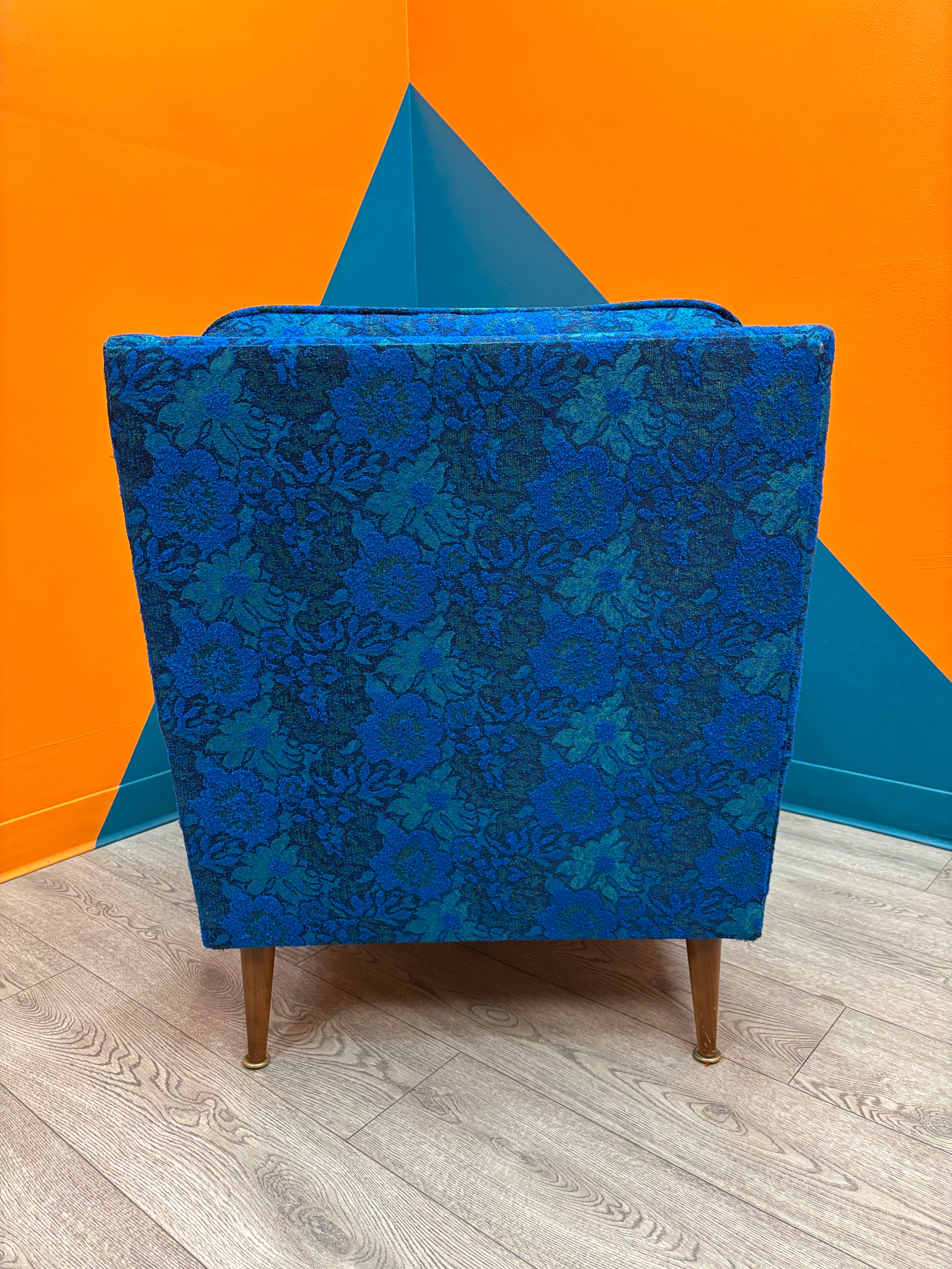 Blue Floral Armchair