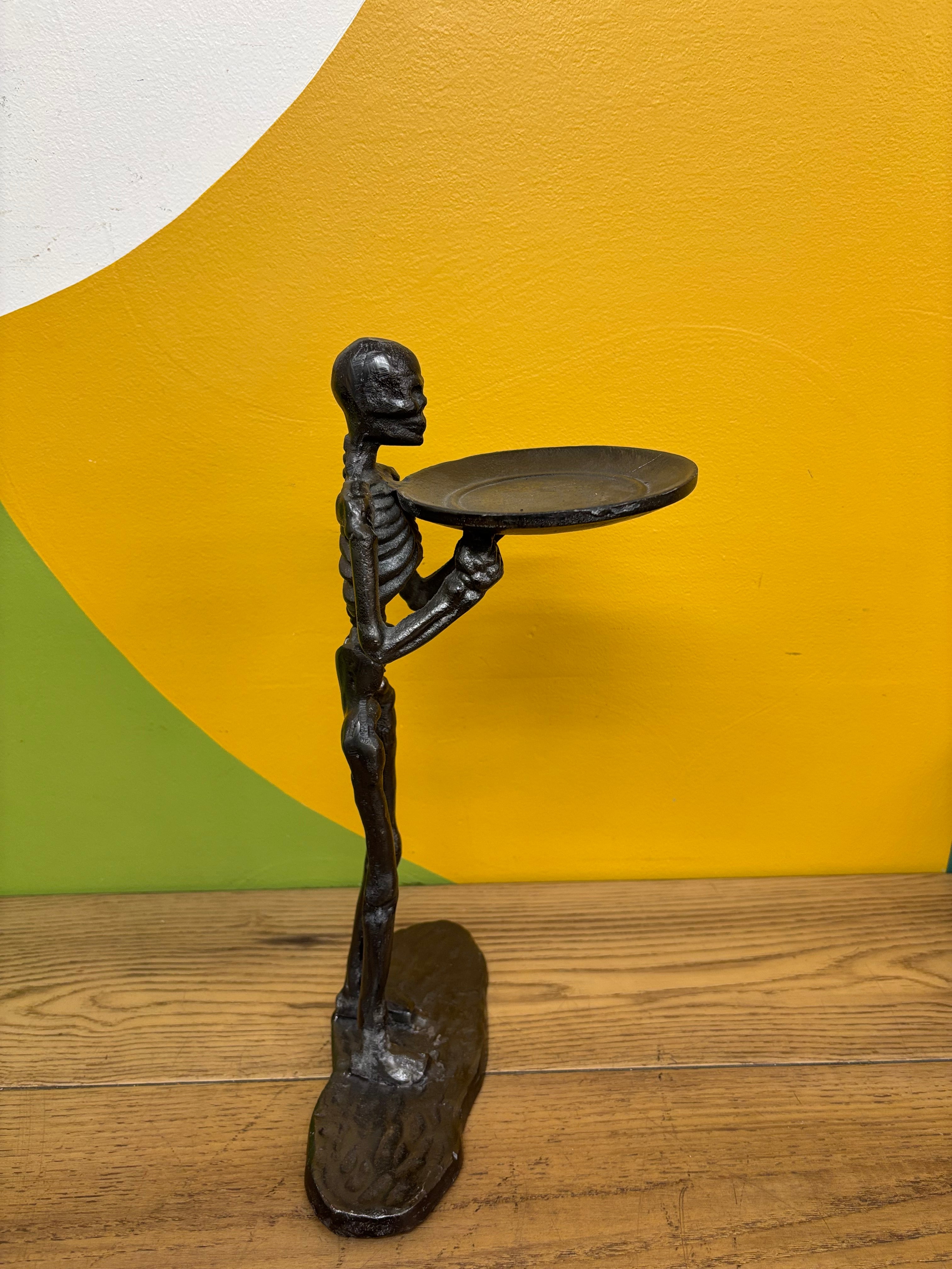 Metal Skeleton Tray Figurine
