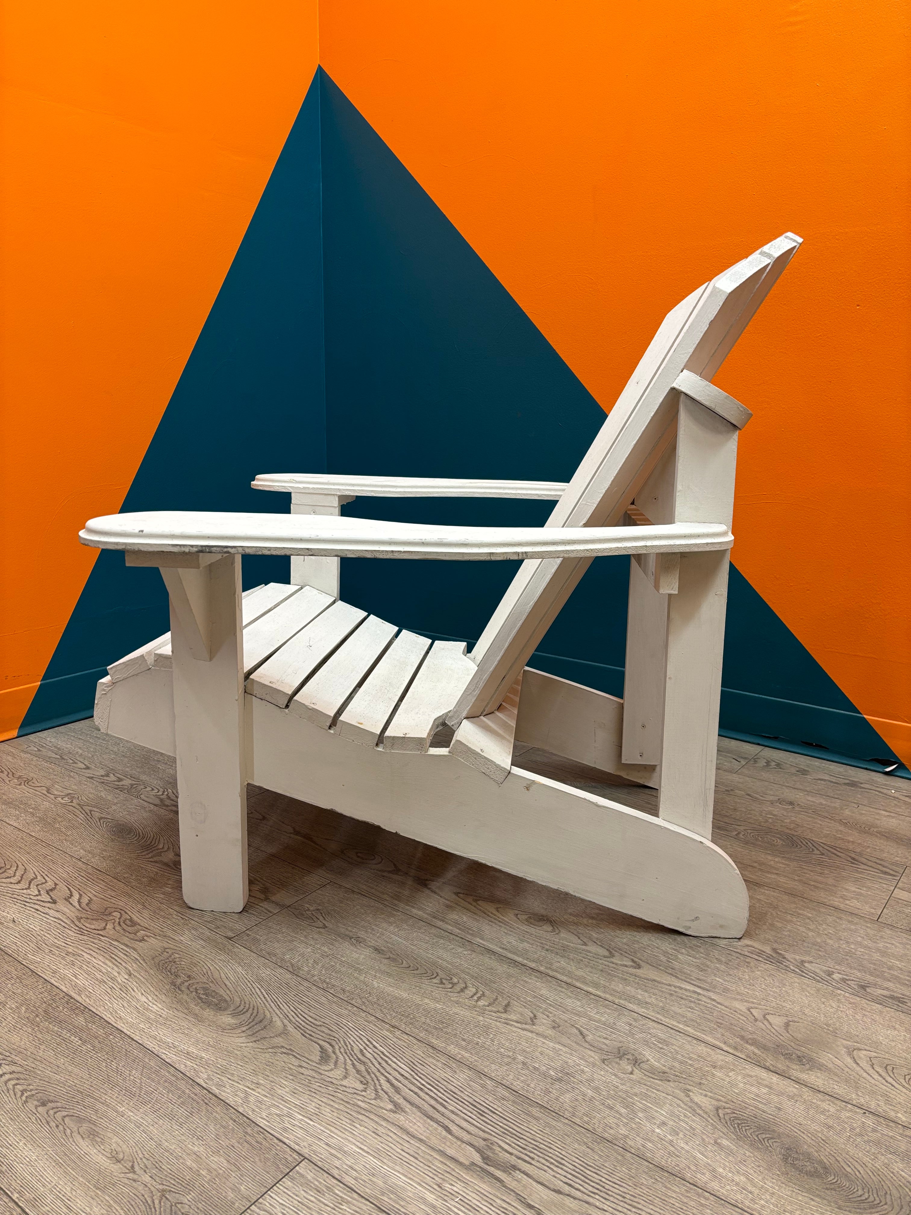 White Wood Adirondack Lounge Chair #2