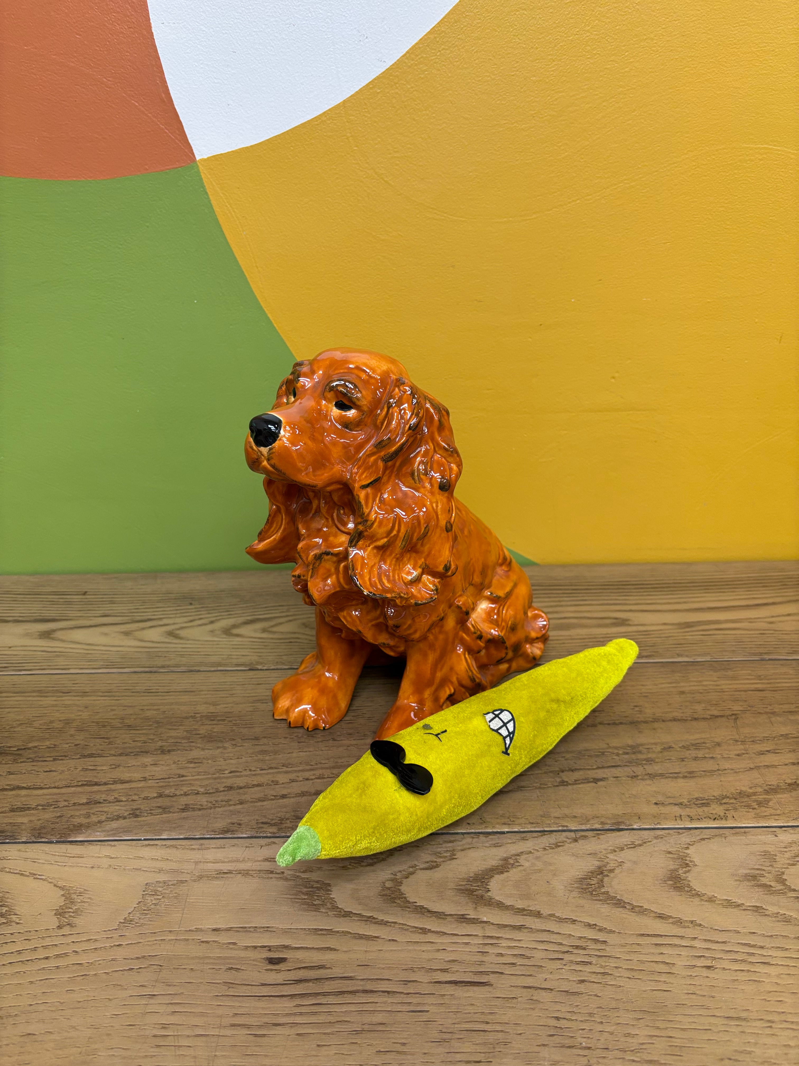 Large Ceramic Dog Statue