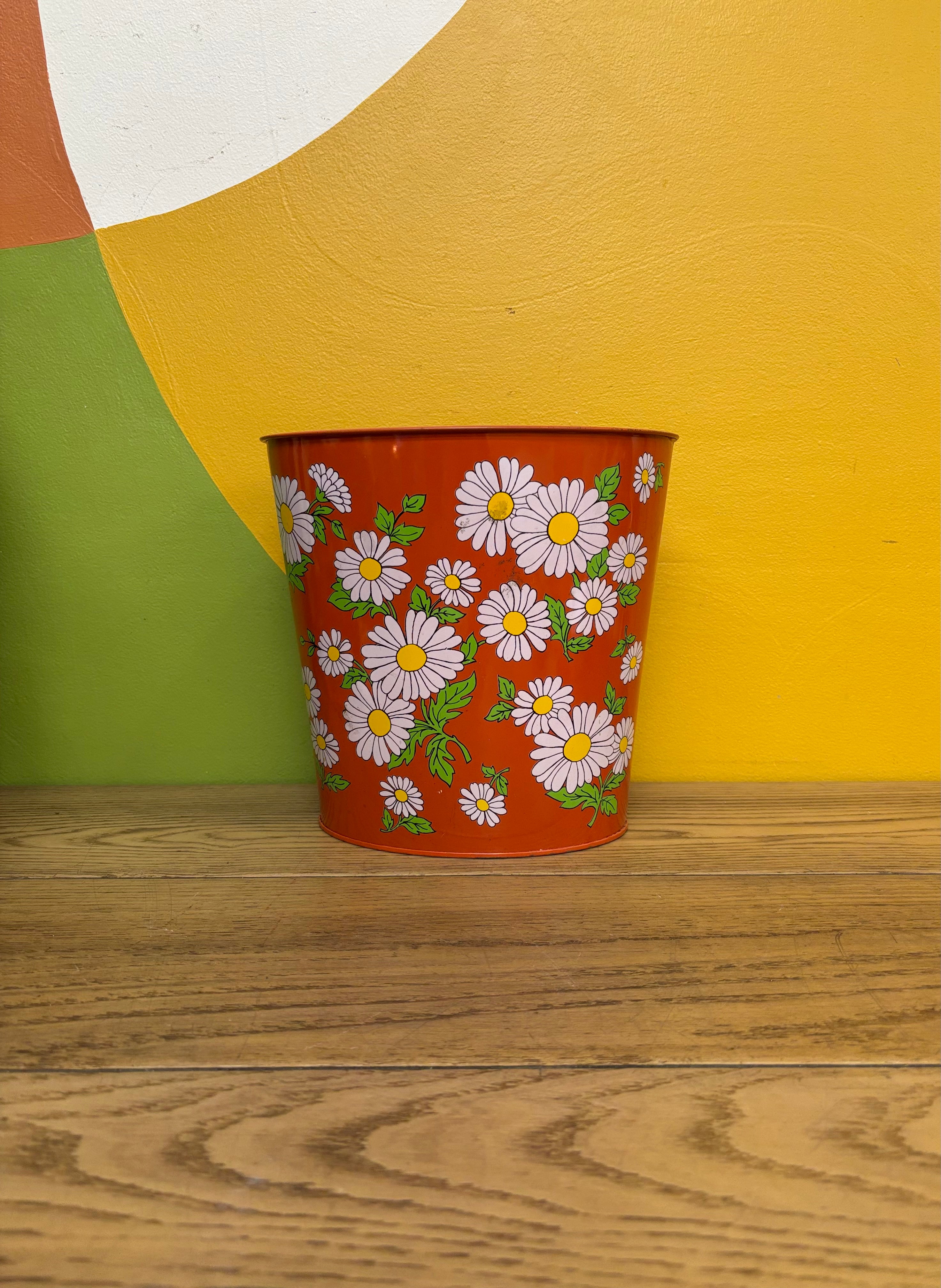 Small Orange Trash Can