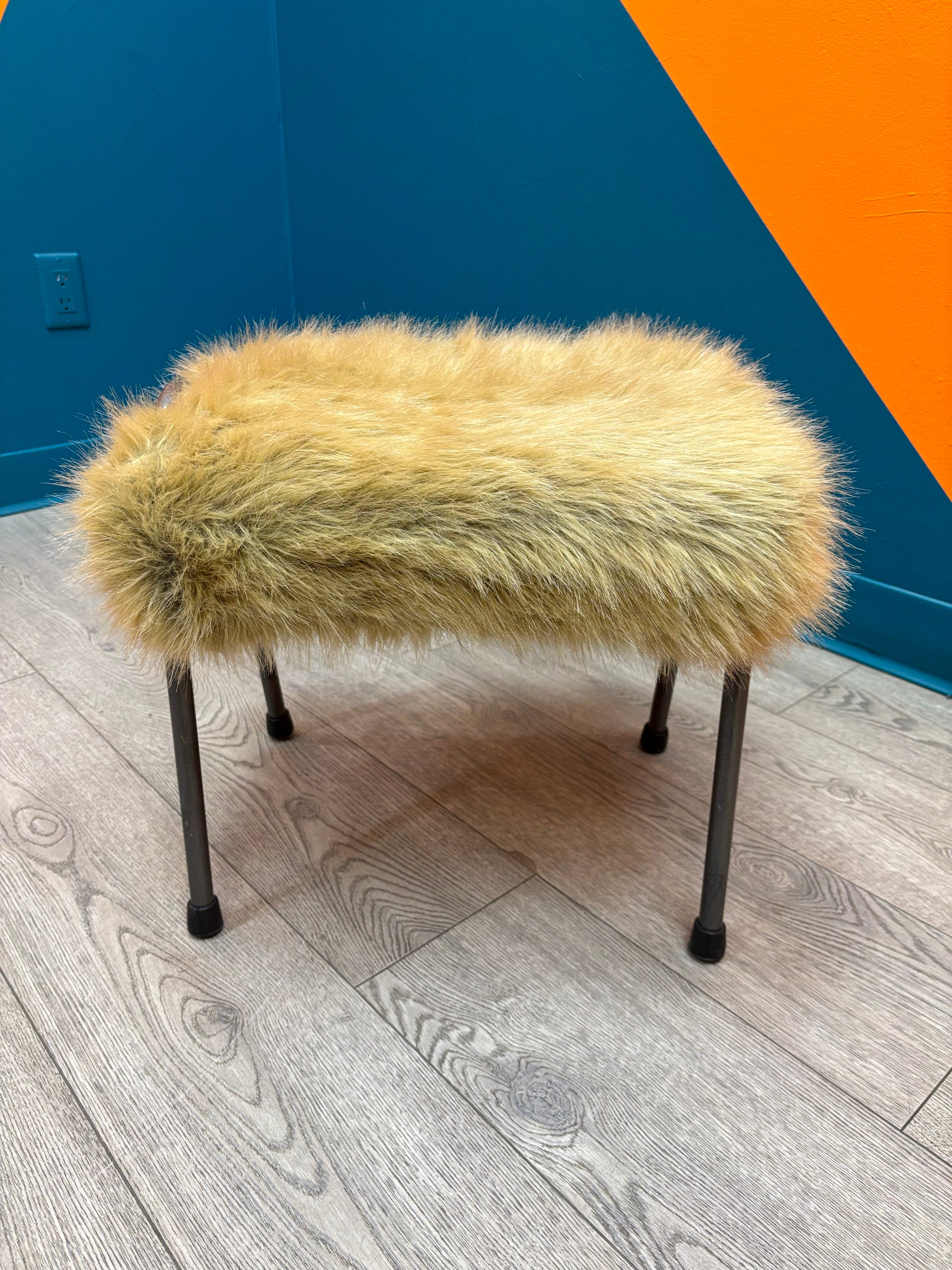 Furry Square Stool