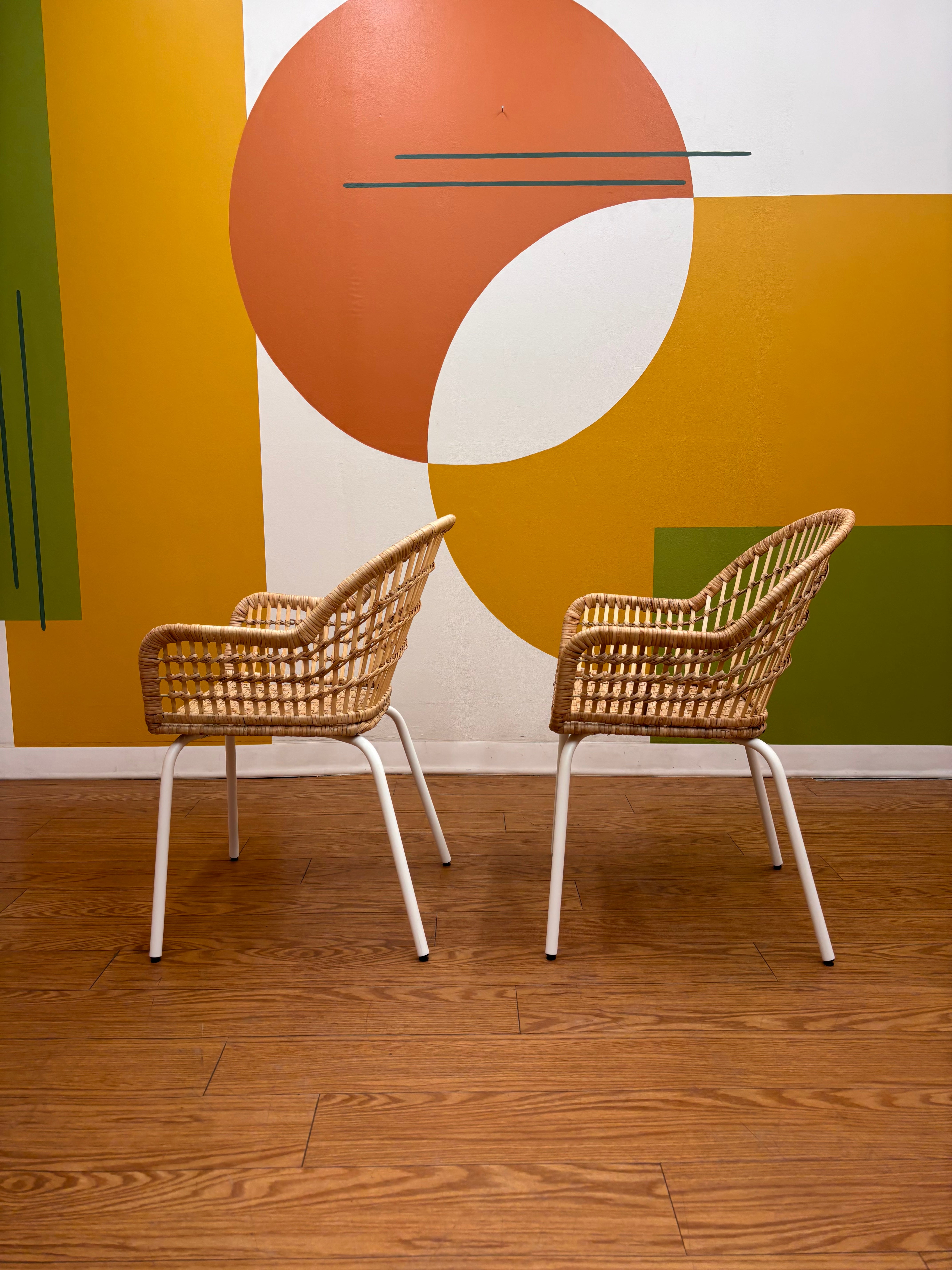 Set of 2 Rattan Armchairs