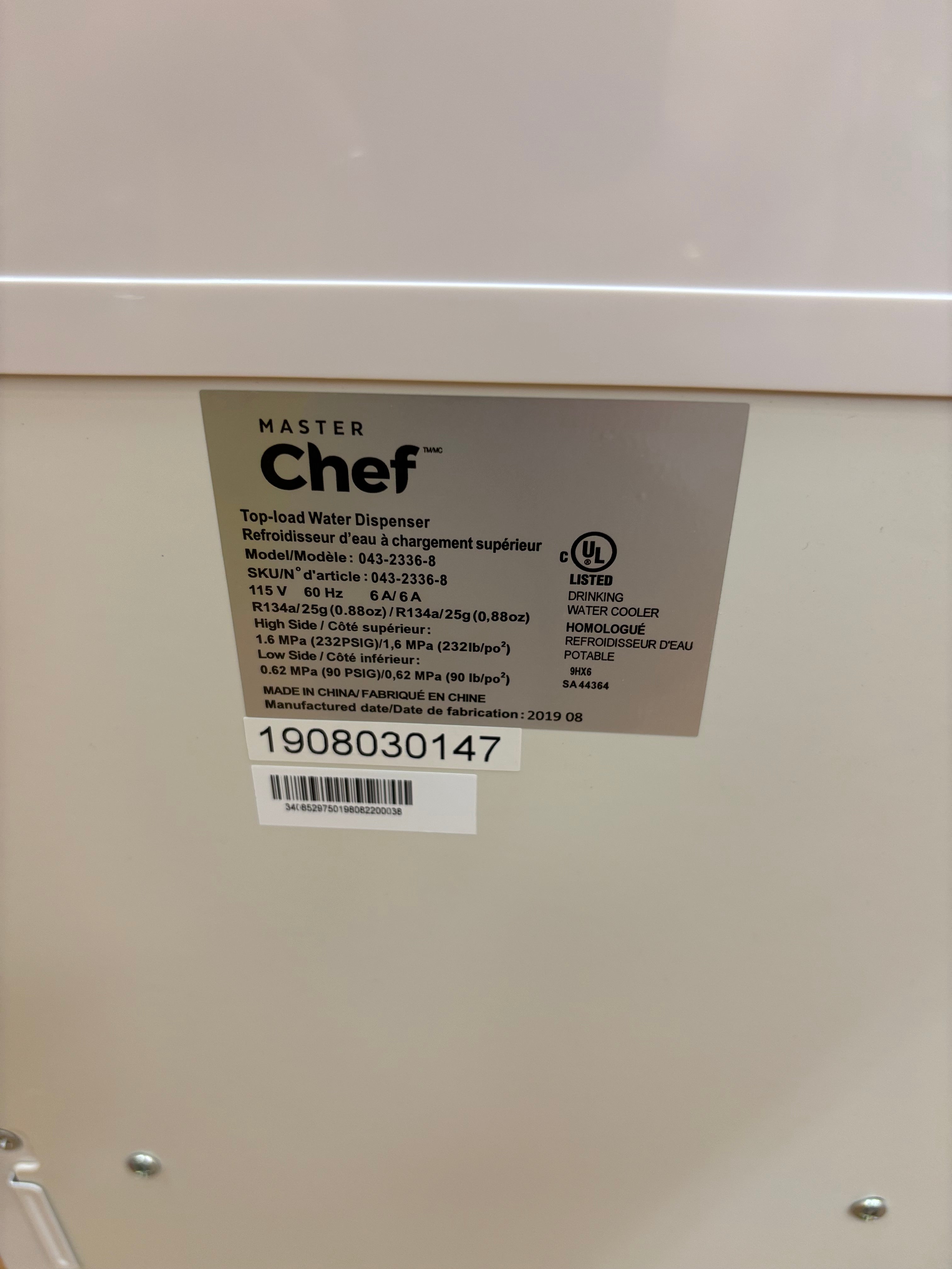 Master Chef Top Load Water Dispenser