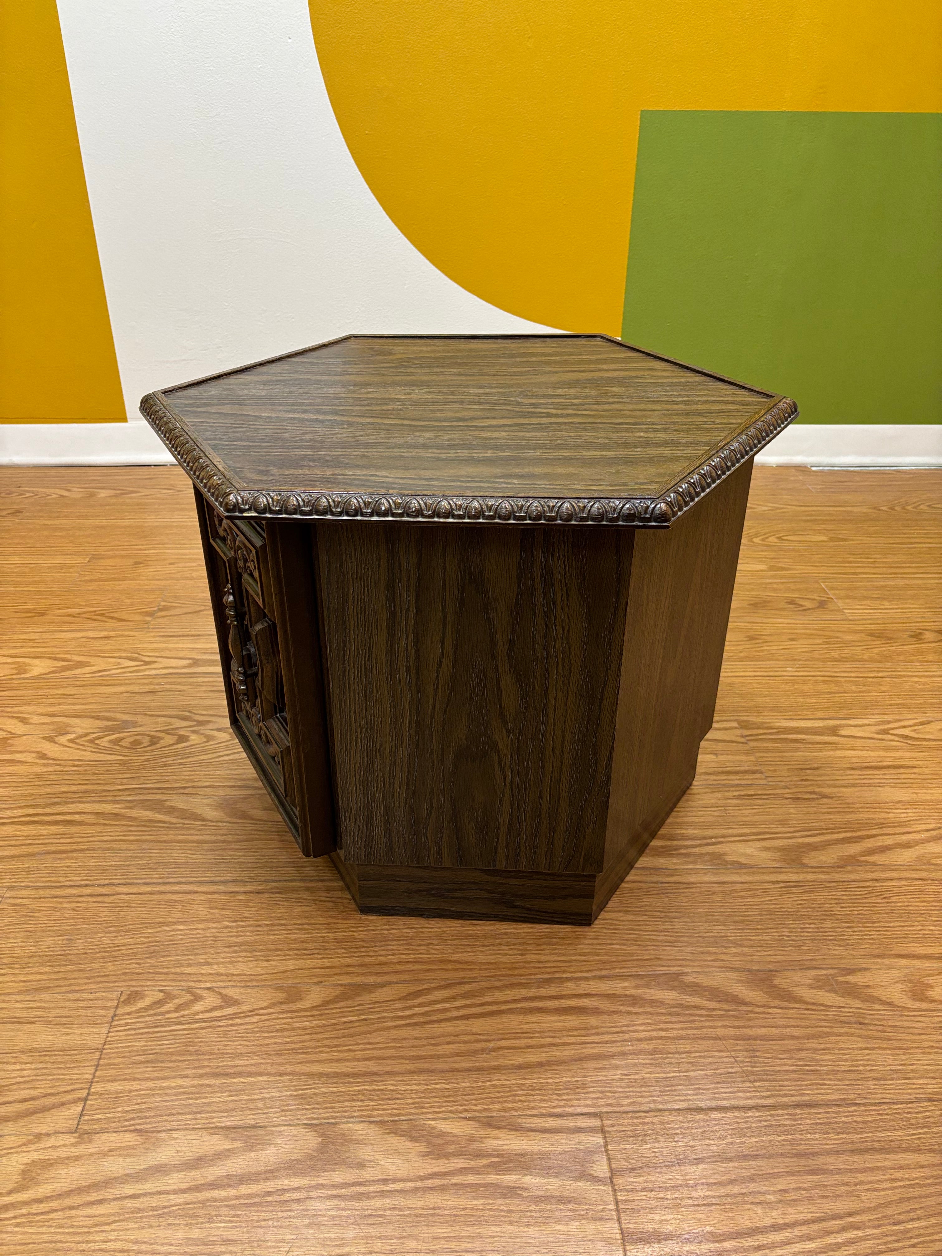 Wood Side Table with Bottom Storage