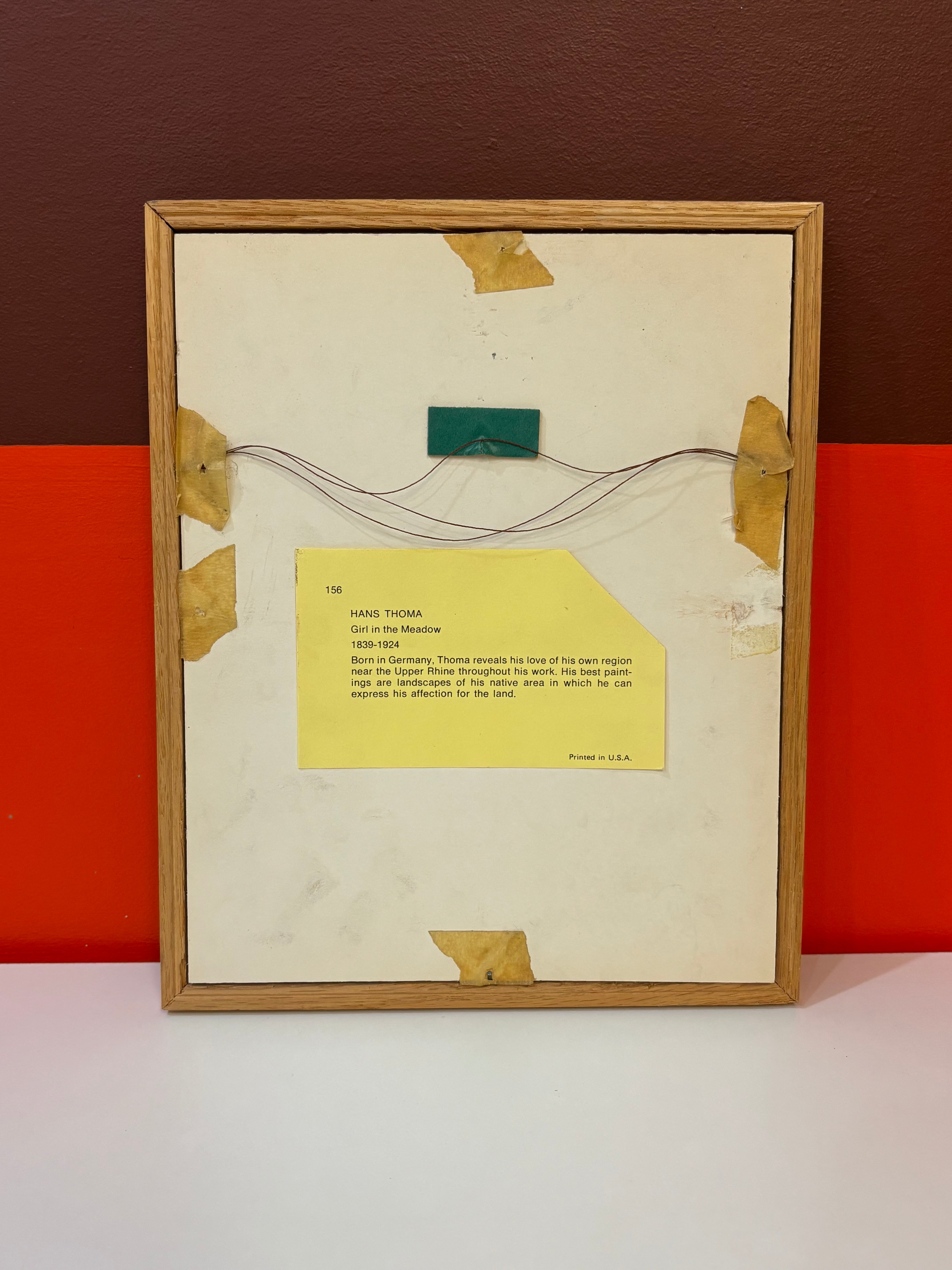 "Girl in the Meadow" By Hans Thoma Framed Print