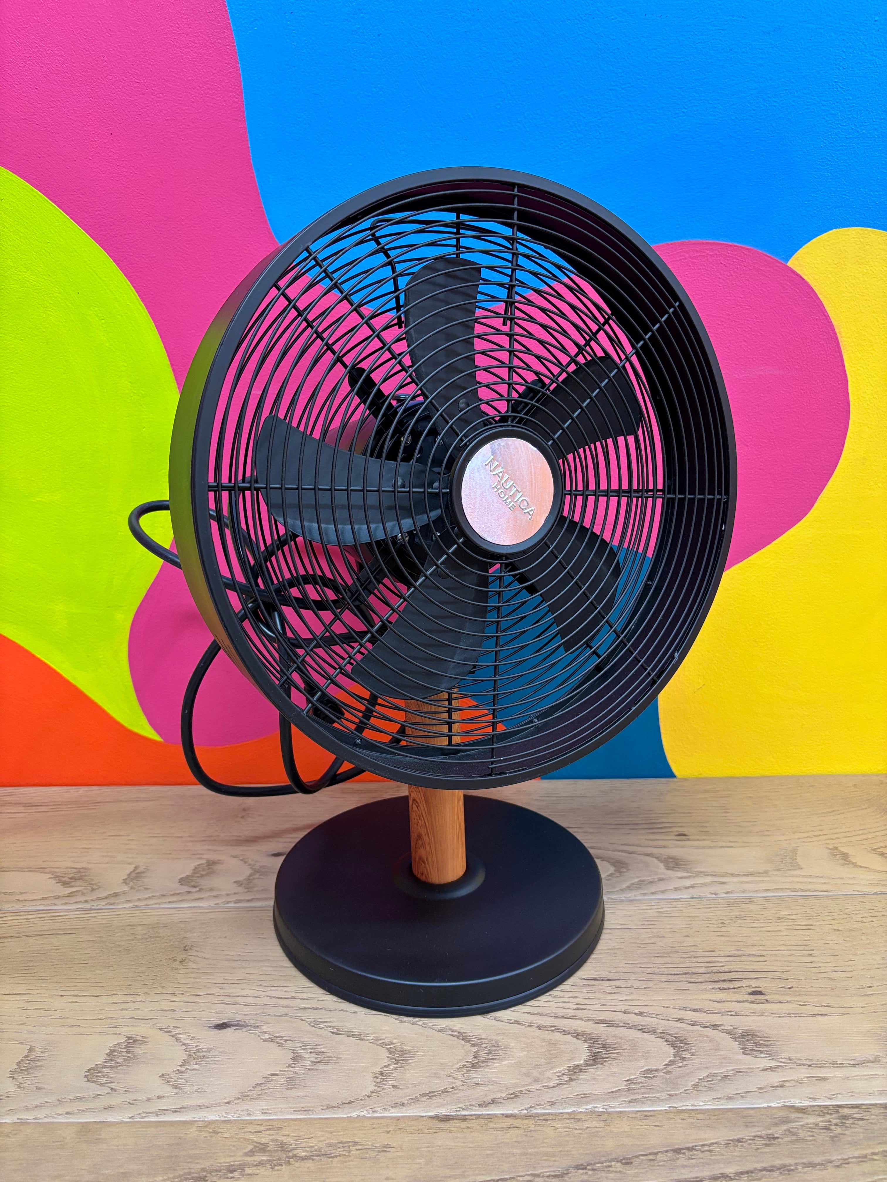 Nautica Home Black Table Fan