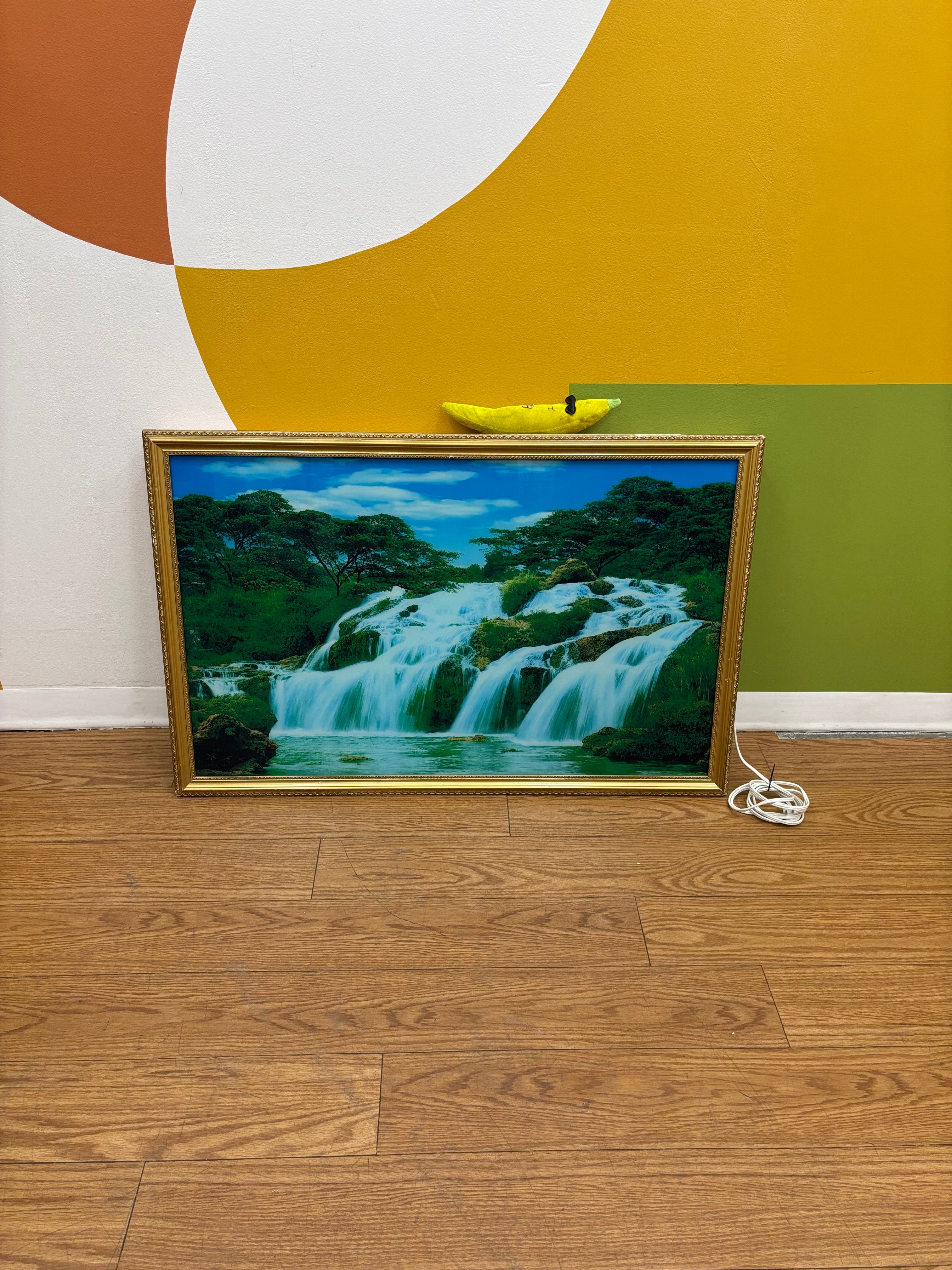 Kinetic Light Box Waterfall Motion Framed Art