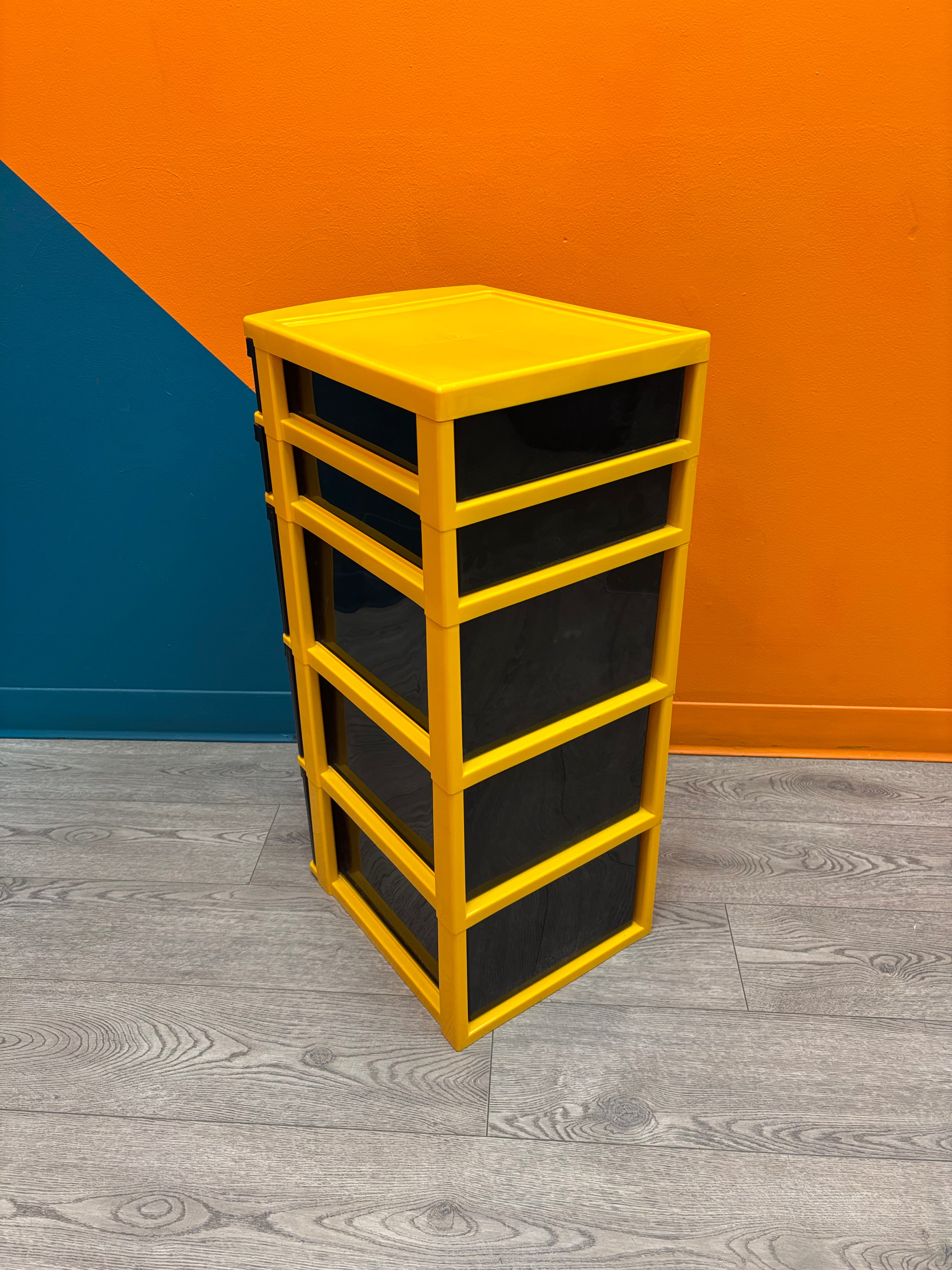 Black & Yellow Plastic Drawers