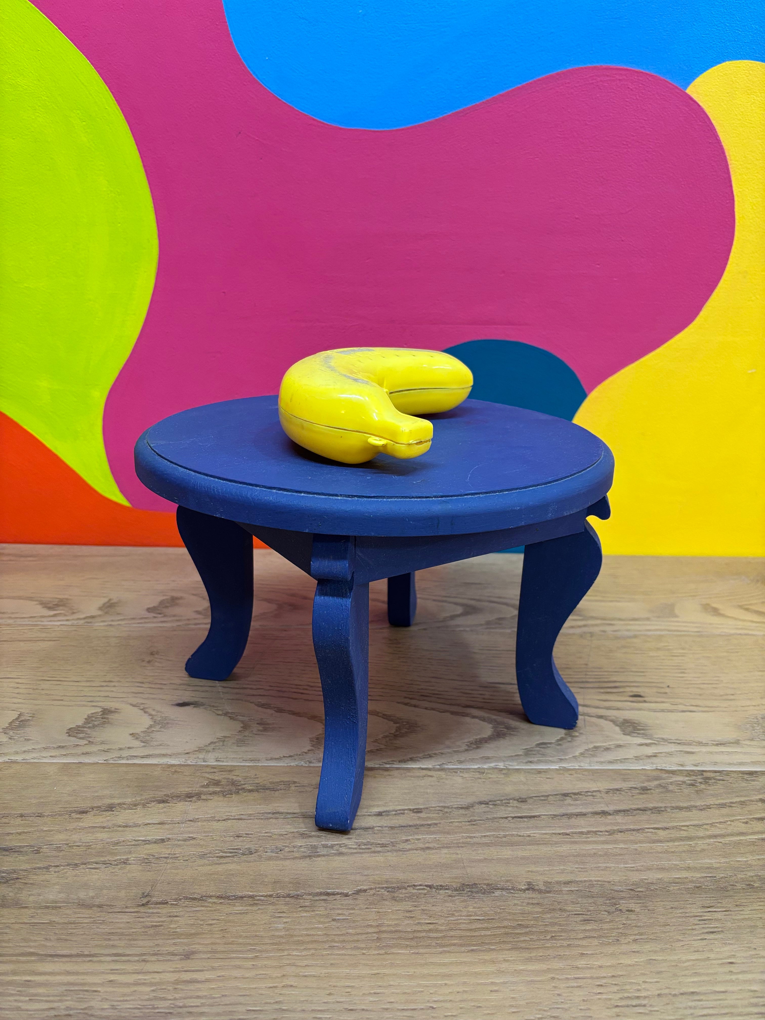 Small Navy Blue Wooden Table