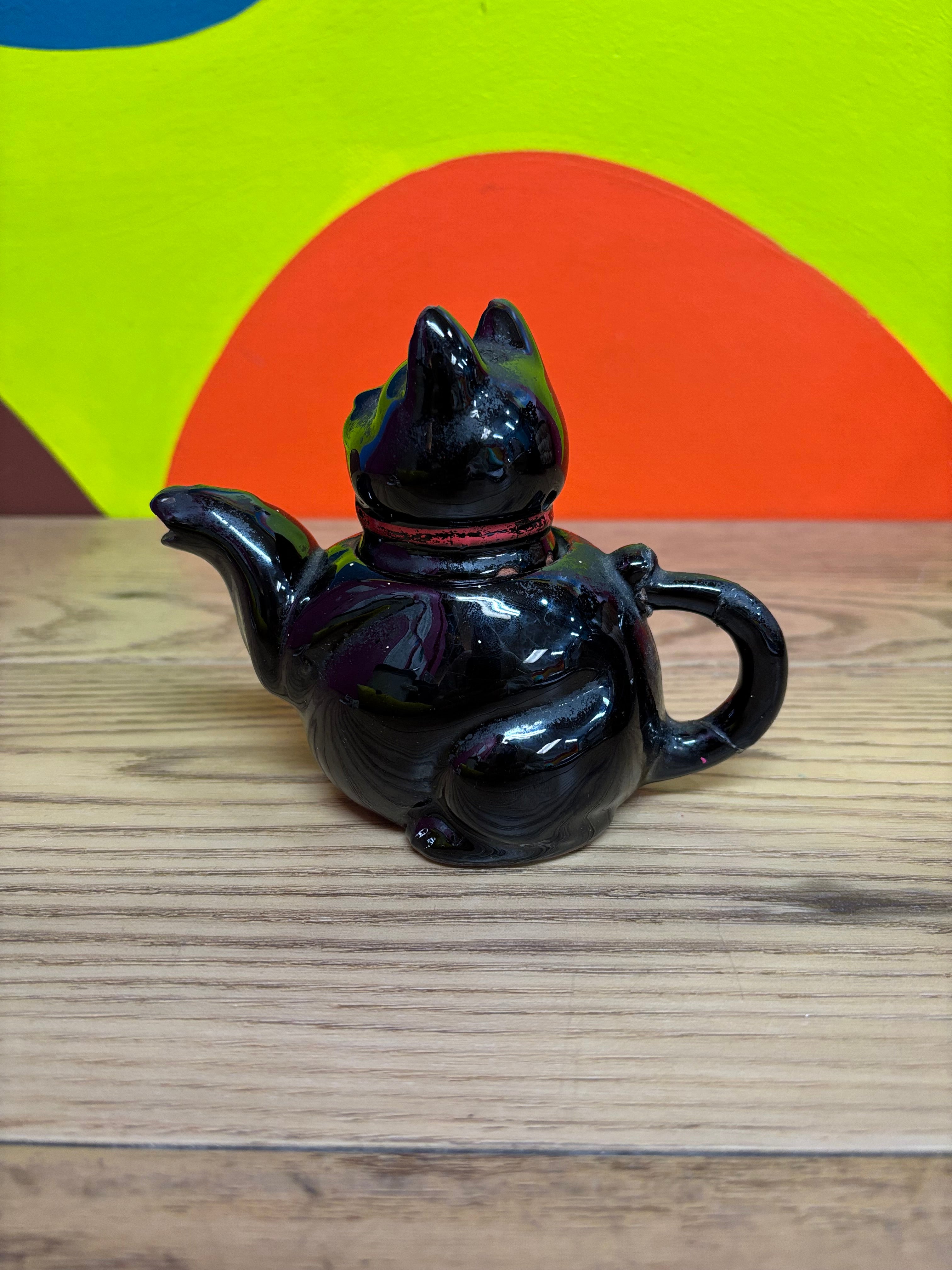 Redware Black Cat Creamer
