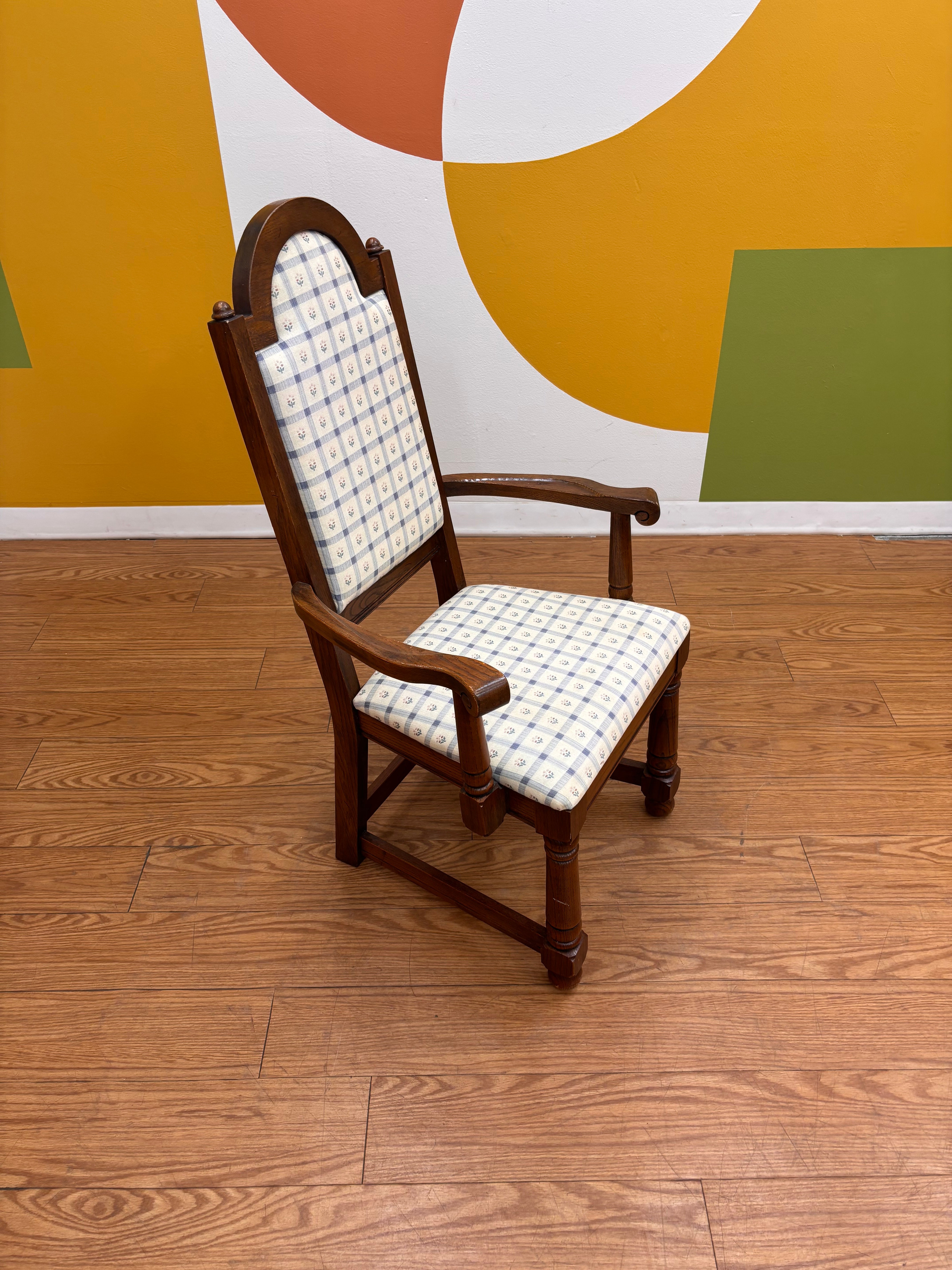 Floral Gingham Dining Armchair (2)